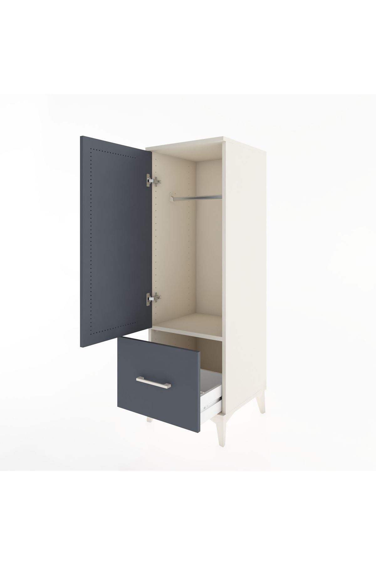 Hyperion Dolap Tek Raflı Tek Çekmeceli Tek Askılı 44x44x134 - S49M070V2B