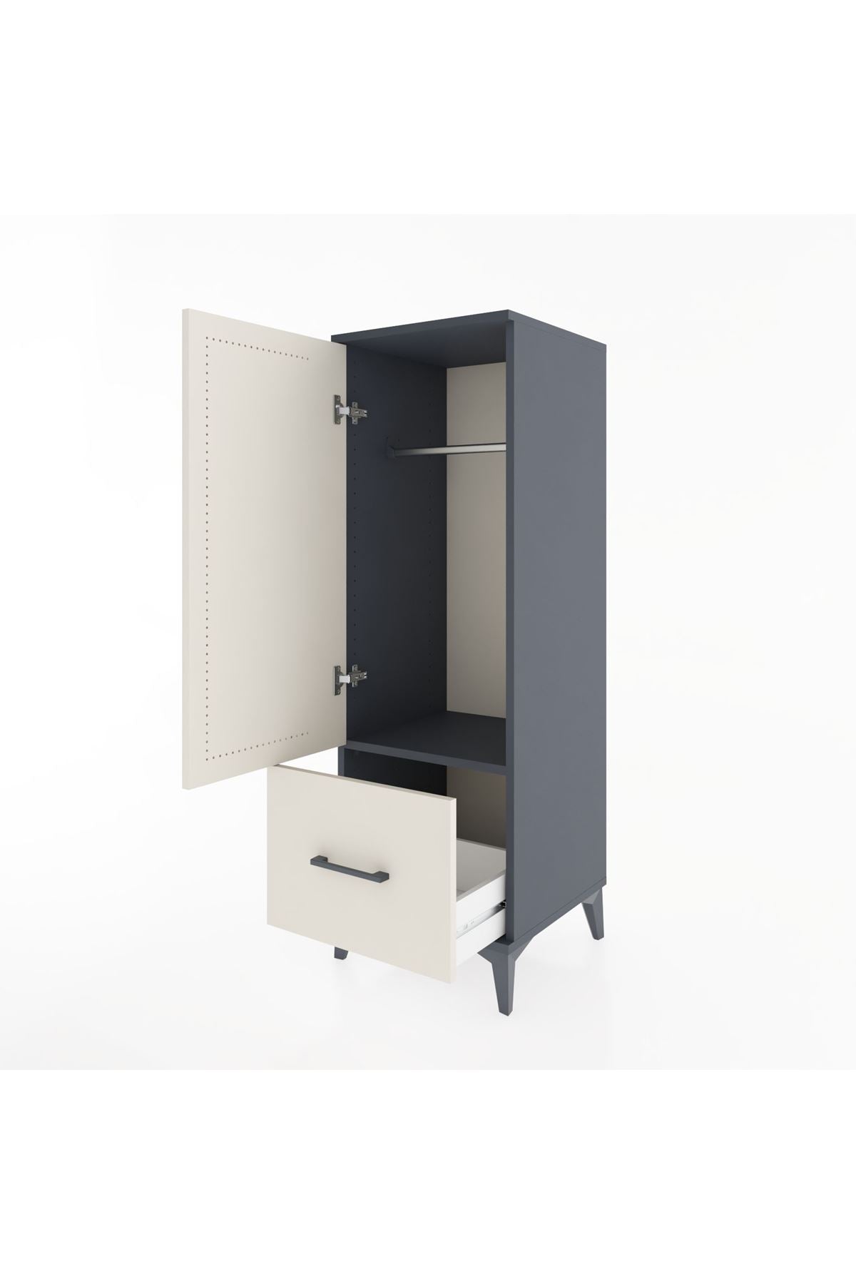 Hyperion Dolap Tek Raflı Tek Çekmeceli Tek Askılı 44x44x134 - S49M070V4B