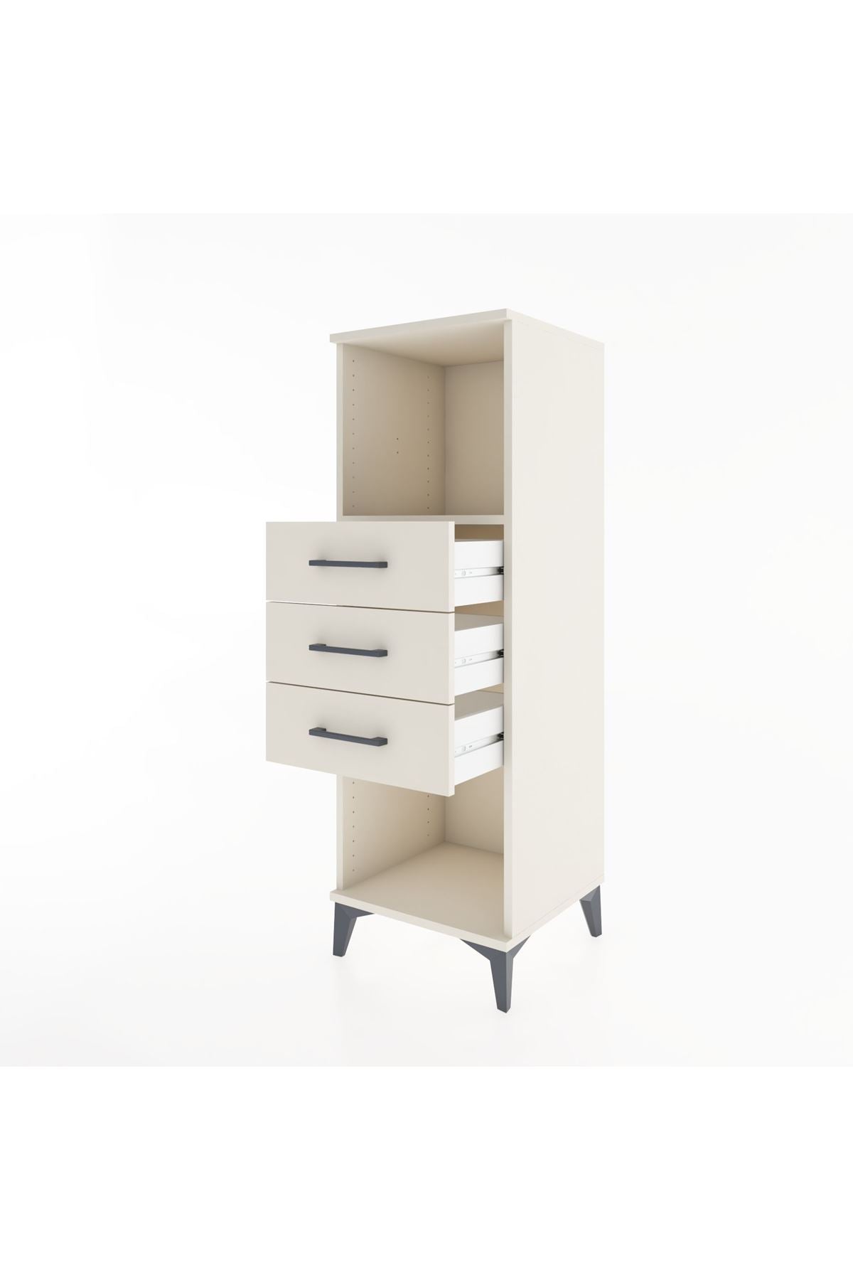 Hyperion Dolap Tek Raflı 3 Çekmeceli 44x44x134 - S49M074V1B