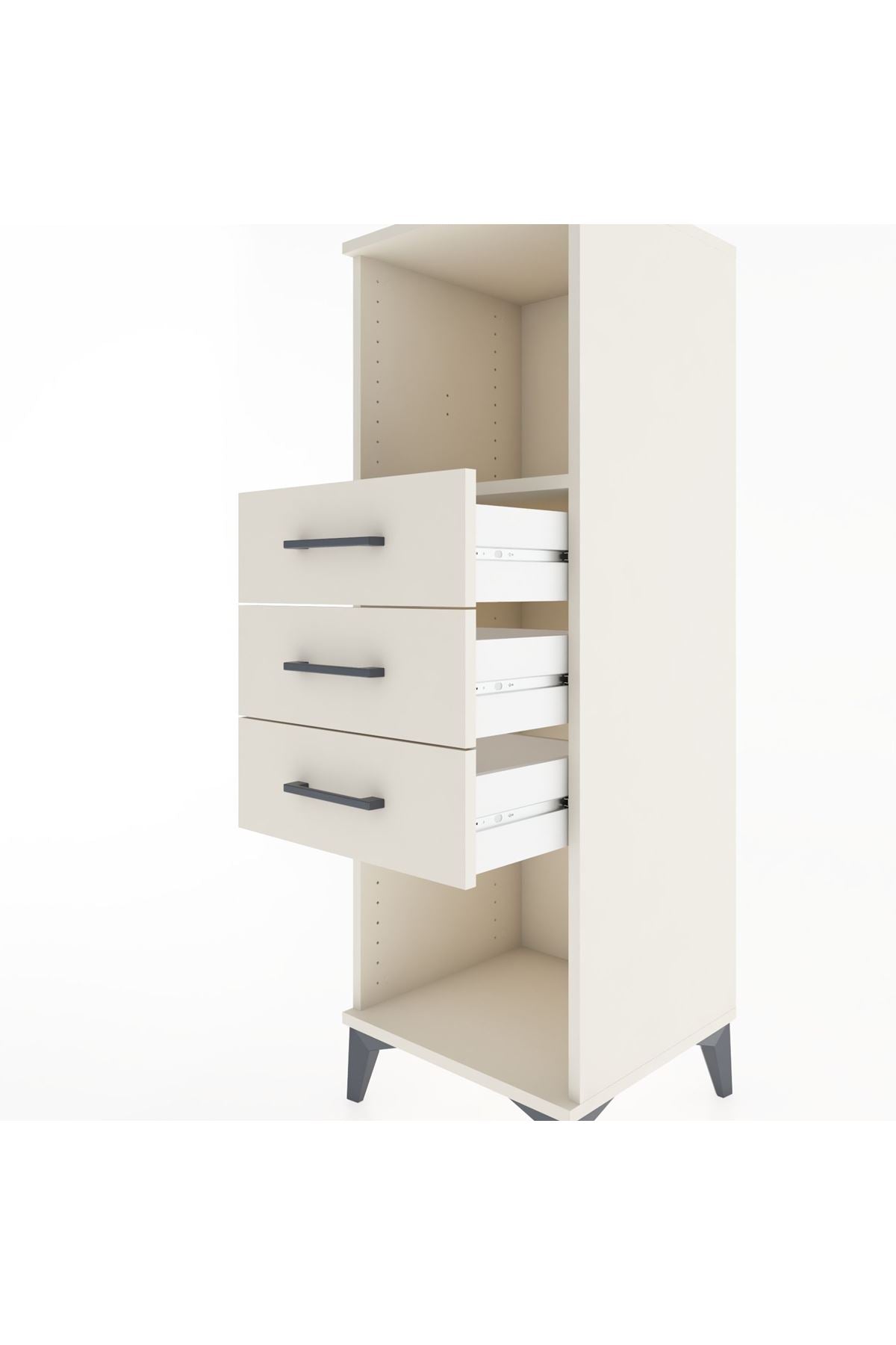 Hyperion Dolap Tek Raflı 3 Çekmeceli 44x44x134 - S49M074V1B