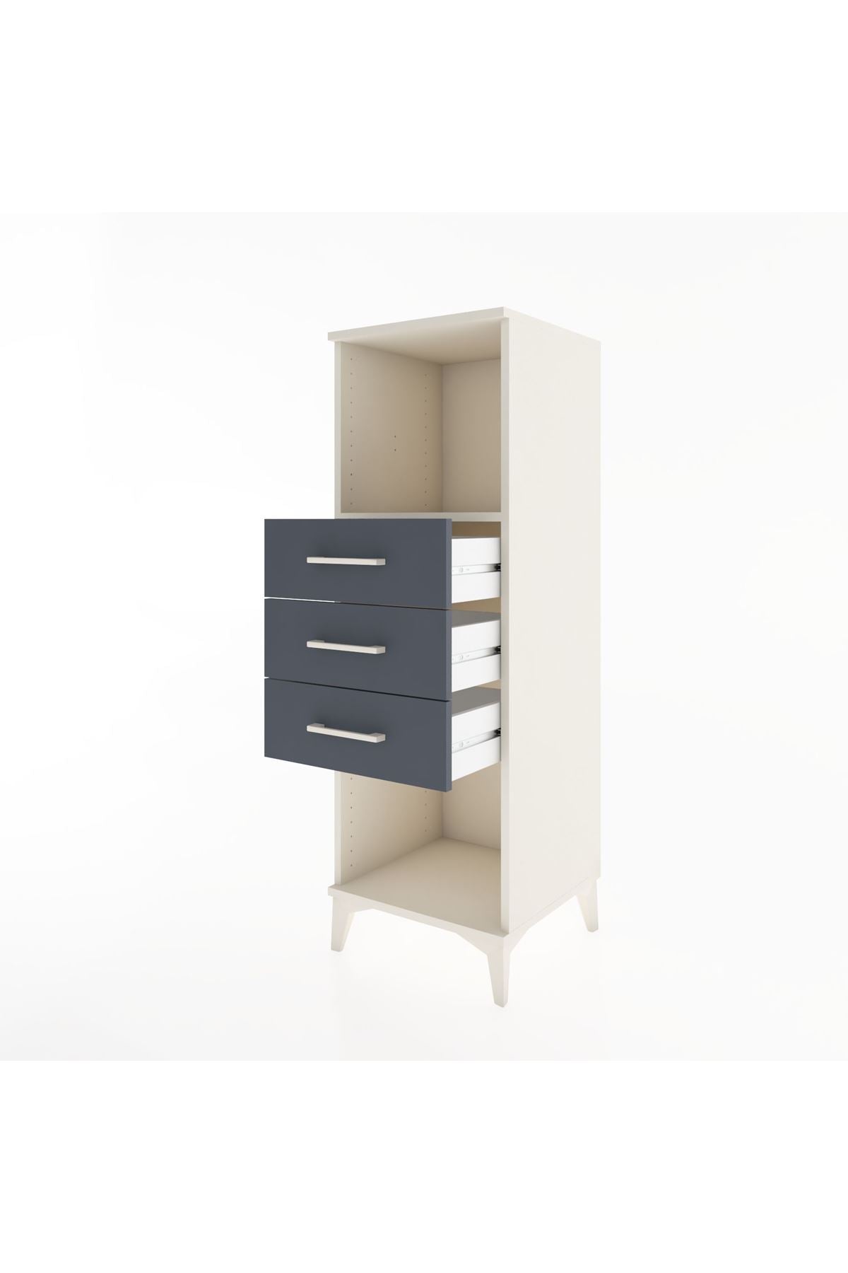Hyperion Dolap Tek Raflı 3 Çekmeceli 44x44x134 - S49M074V2B