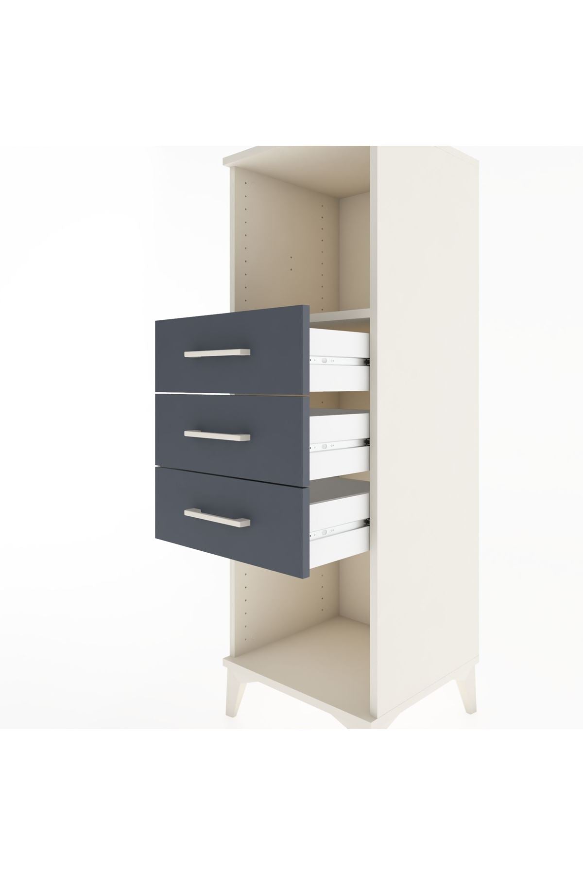 Hyperion Dolap Tek Raflı 3 Çekmeceli 44x44x134 - S49M074V2B
