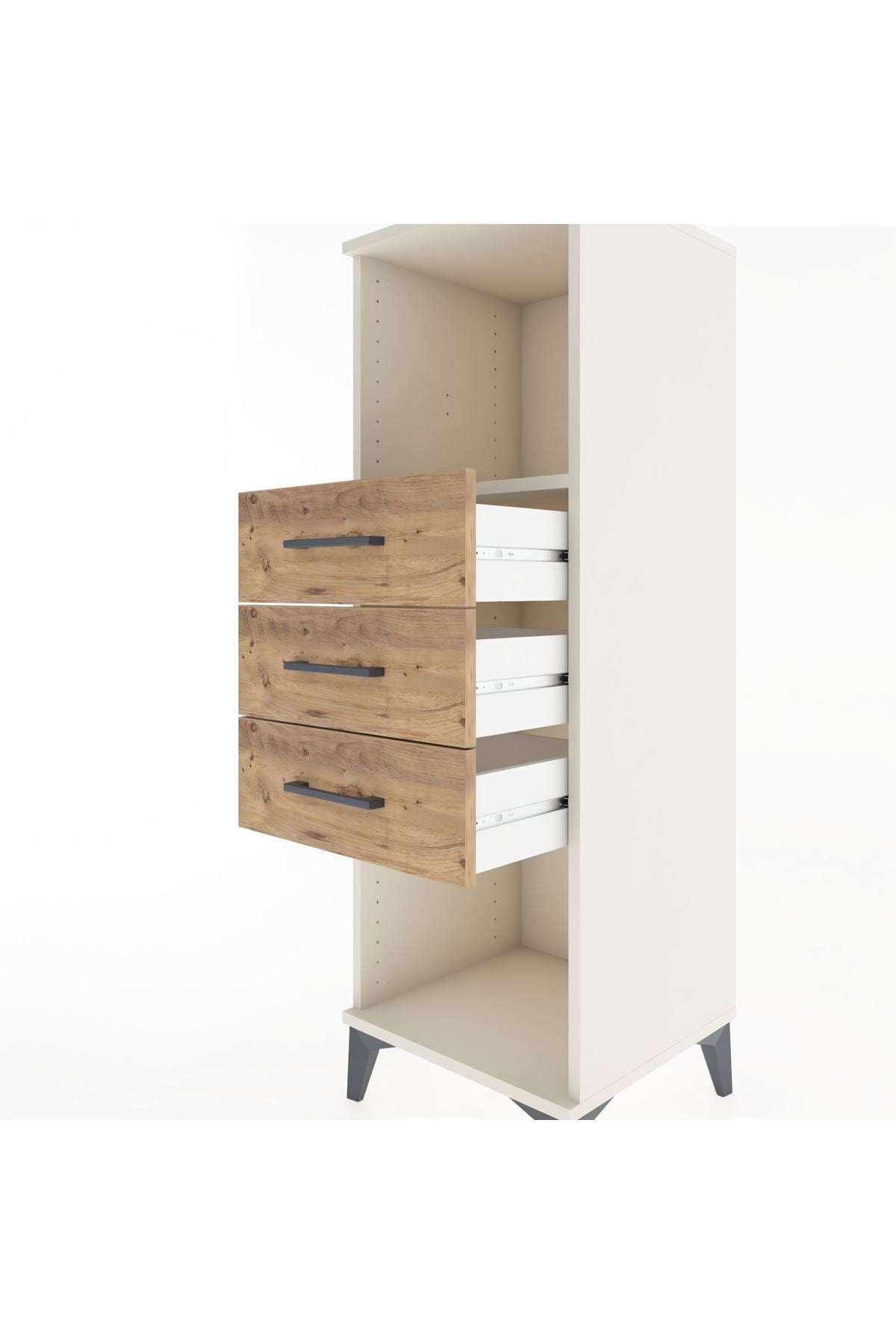 Hyperion Dolap Tek Raflı 3 Çekmeceli 44x44x134 - S49M074V3B