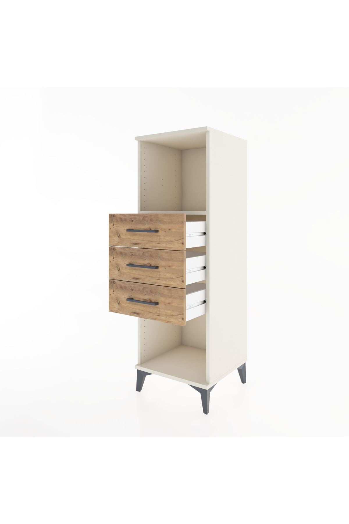Hyperion Dolap Tek Raflı 3 Çekmeceli 44x44x134 - S49M074V3B