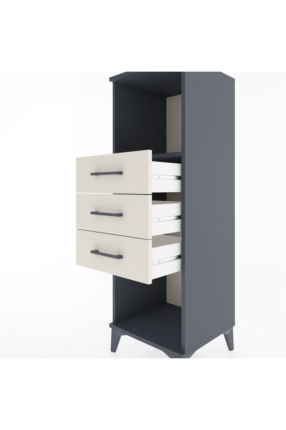 Hyperion Dolap Tek Raflı 3 Çekmeceli 44x44x134 - S49M074V4B