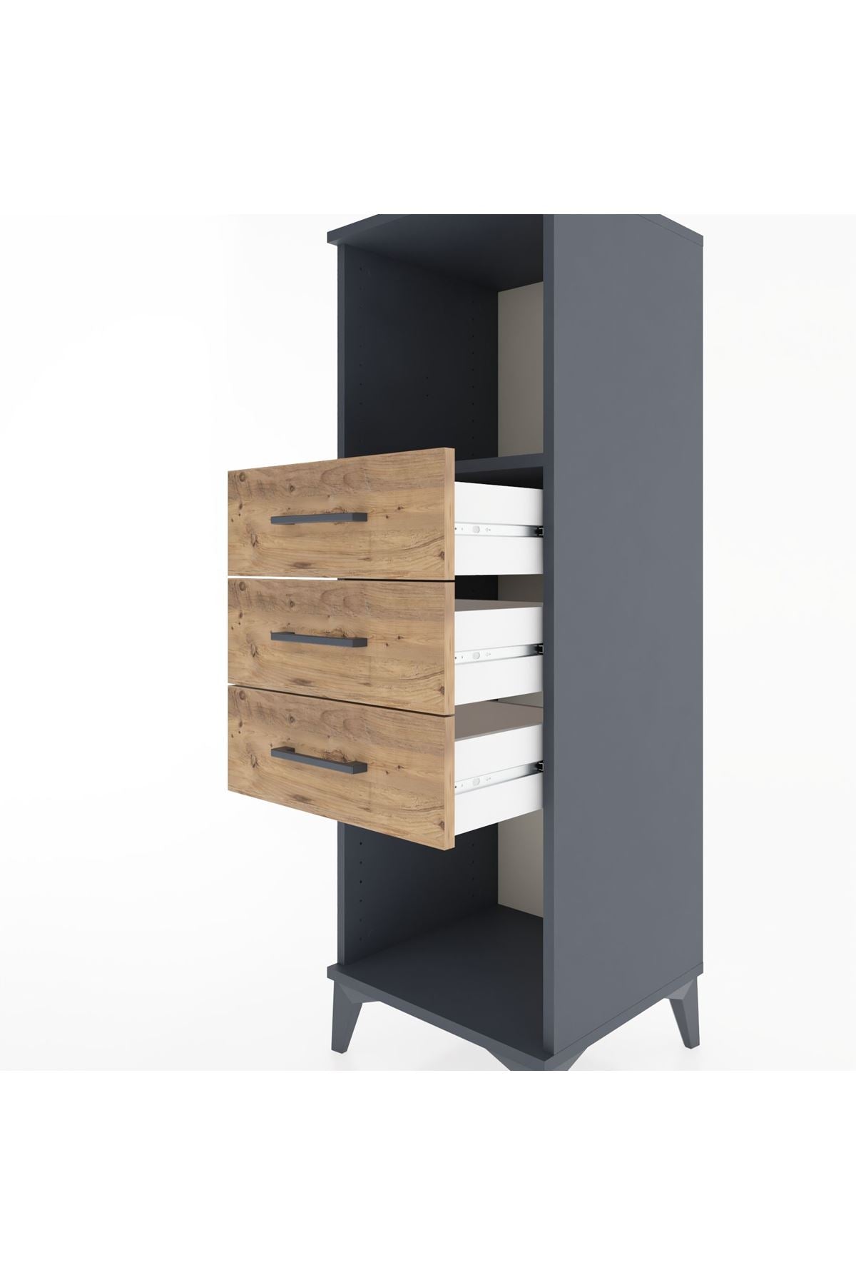 Hyperion Dolap Tek Raflı 3 Çekmeceli 44x44x134 - S49M074V6B