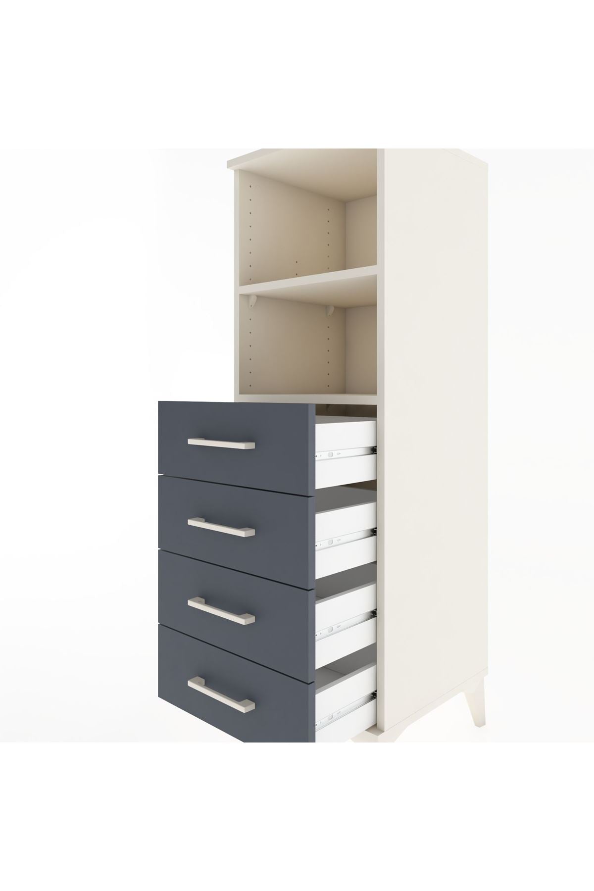 Hyperion Dolap 2 Raflı 4 Çekmeceli 44x44x134 - S49M076V2B
