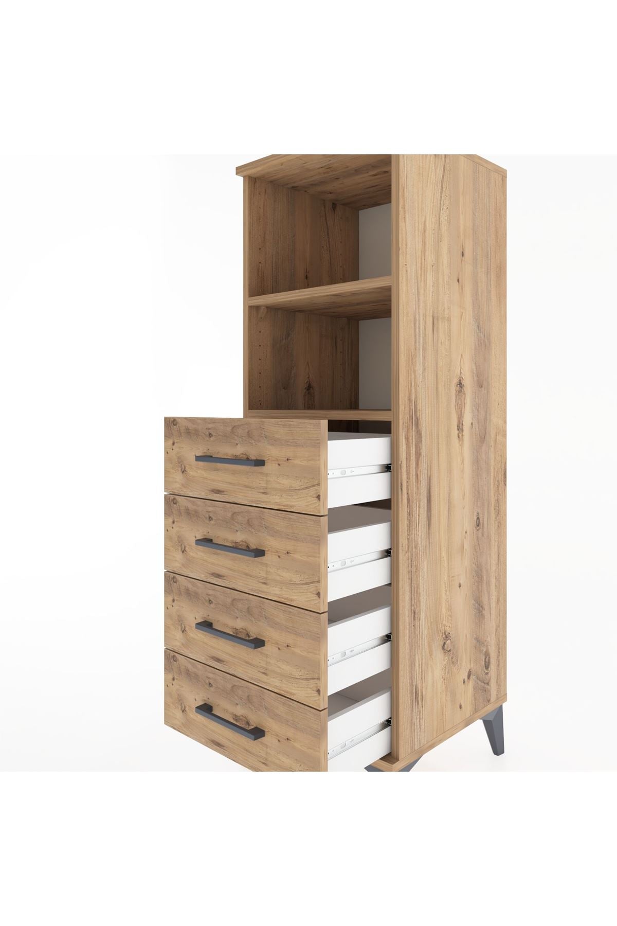 Hyperion Dolap 2 Raflı 4 Çekmeceli 44x44x134 - S49M076V9B