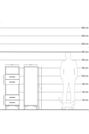 Hyperion Dolap 2 Raflı 4 Çekmeceli 44x44x134 - S49M077V6B