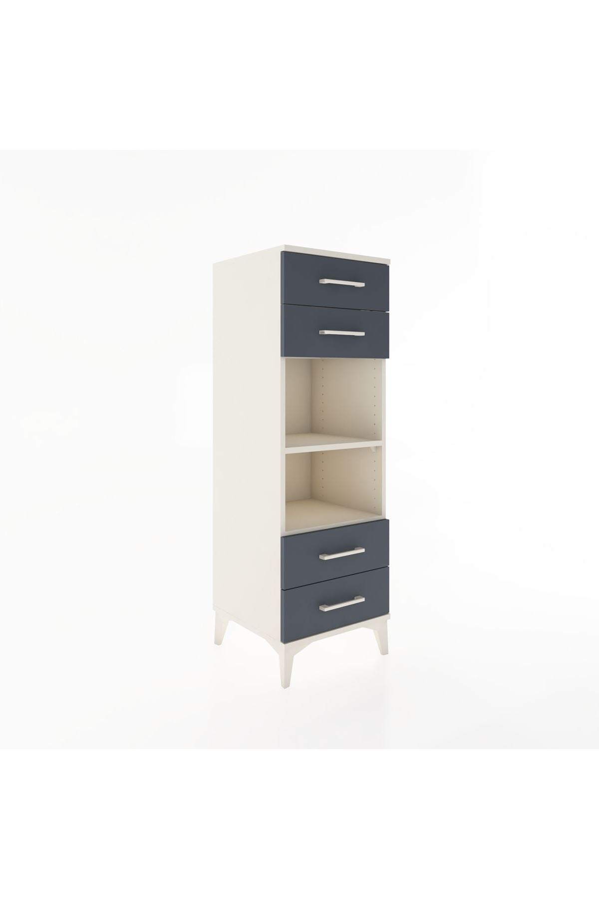 Hyperion Dolap 2 Raflı 4 Çekmeceli 44x44x134 - S49M078V2B
