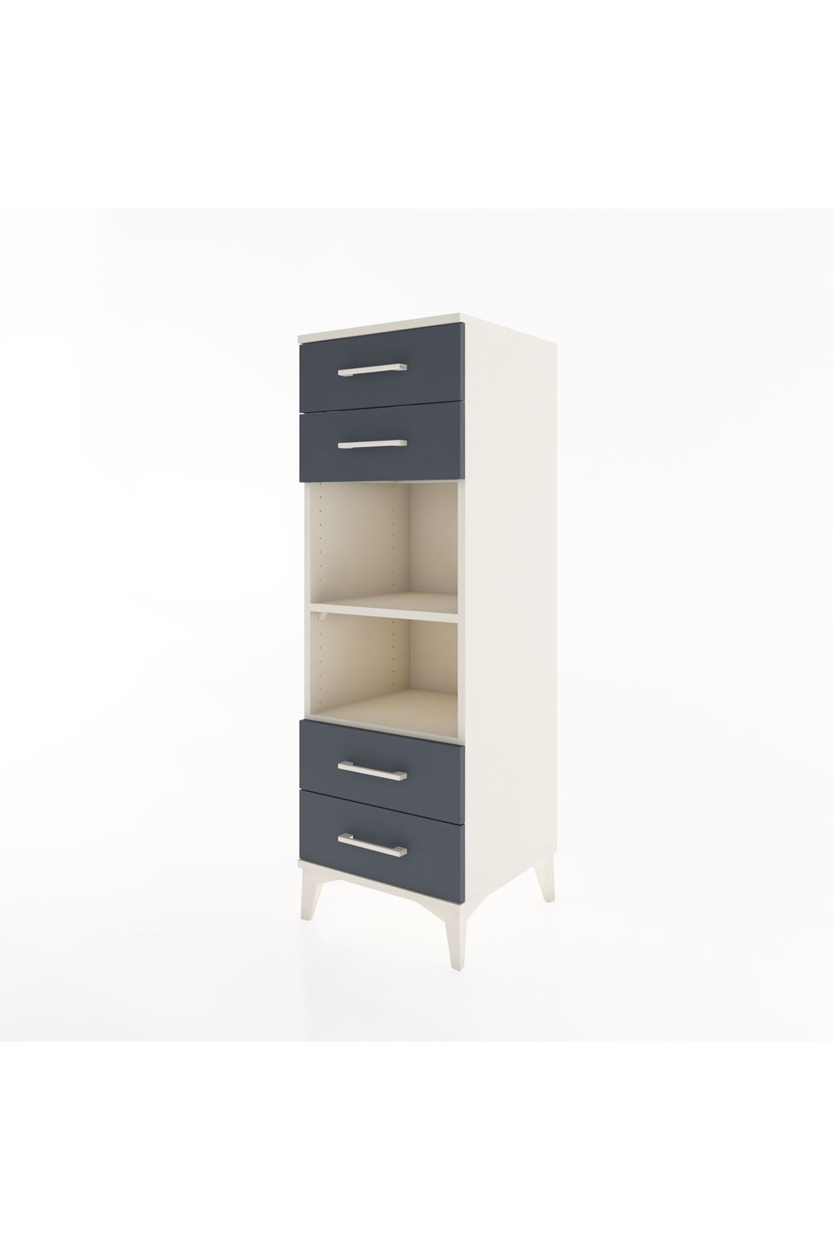 Hyperion Dolap 2 Raflı 4 Çekmeceli 44x44x134 - S49M078V2B