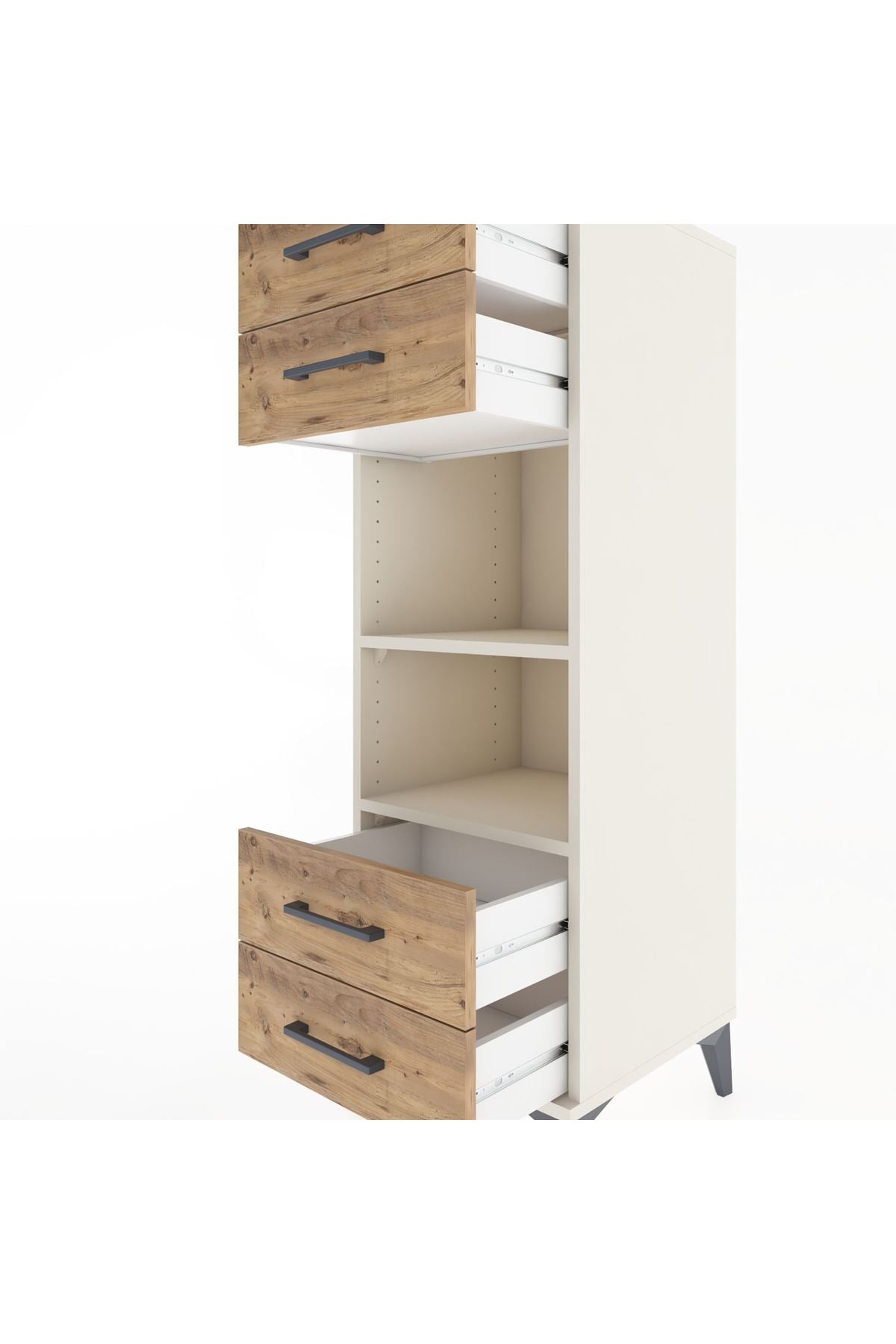 Hyperion Dolap 2 Raflı 4 Çekmeceli 44x44x134 - S49M078V3B