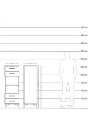Hyperion Dolap 2 Raflı 4 Çekmeceli 44x44x134 - S49M078V7B