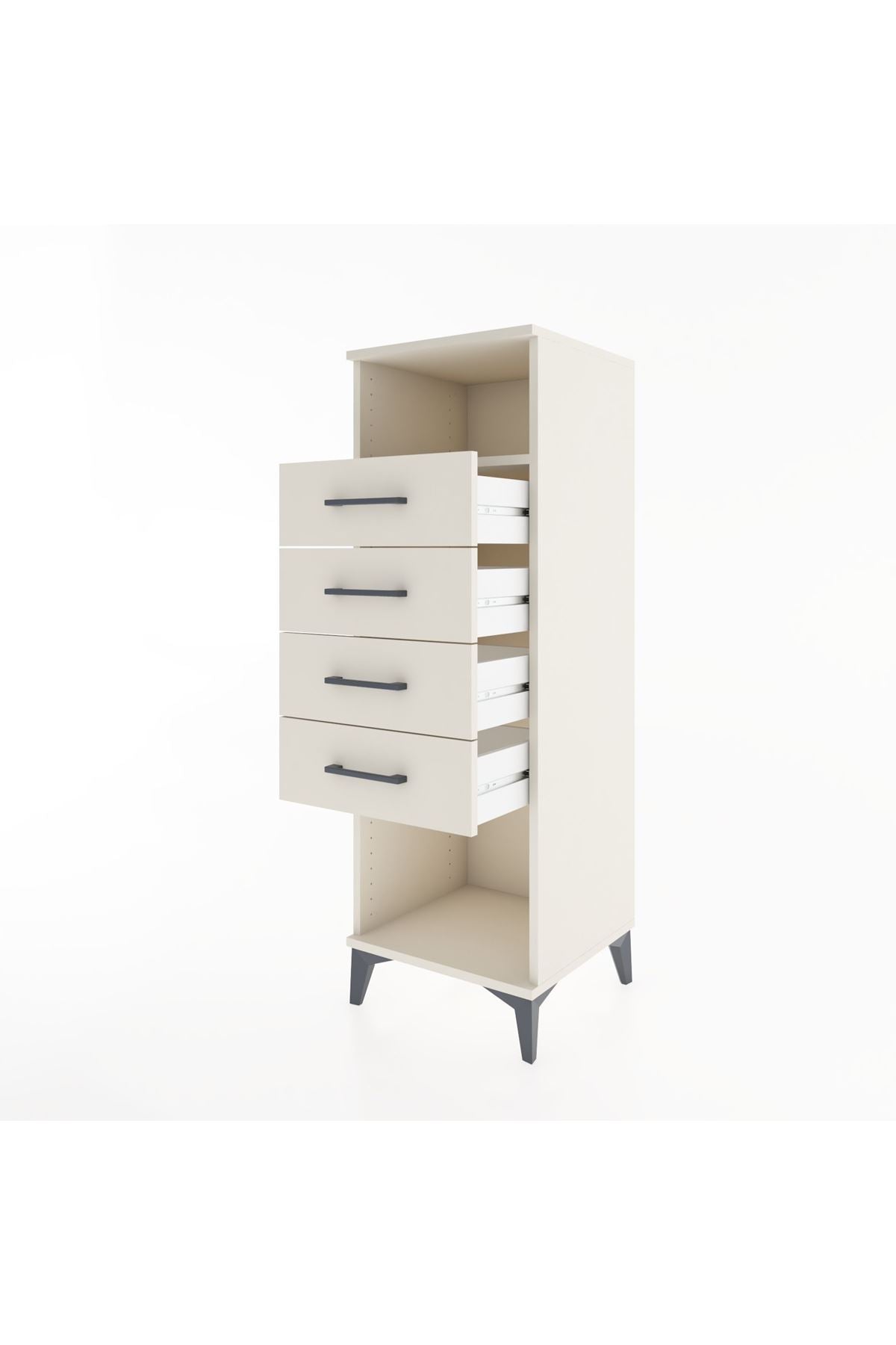 Hyperion Dolap Tek Raflı 4 Çekmeceli 44x44x134 - S49M079V1B