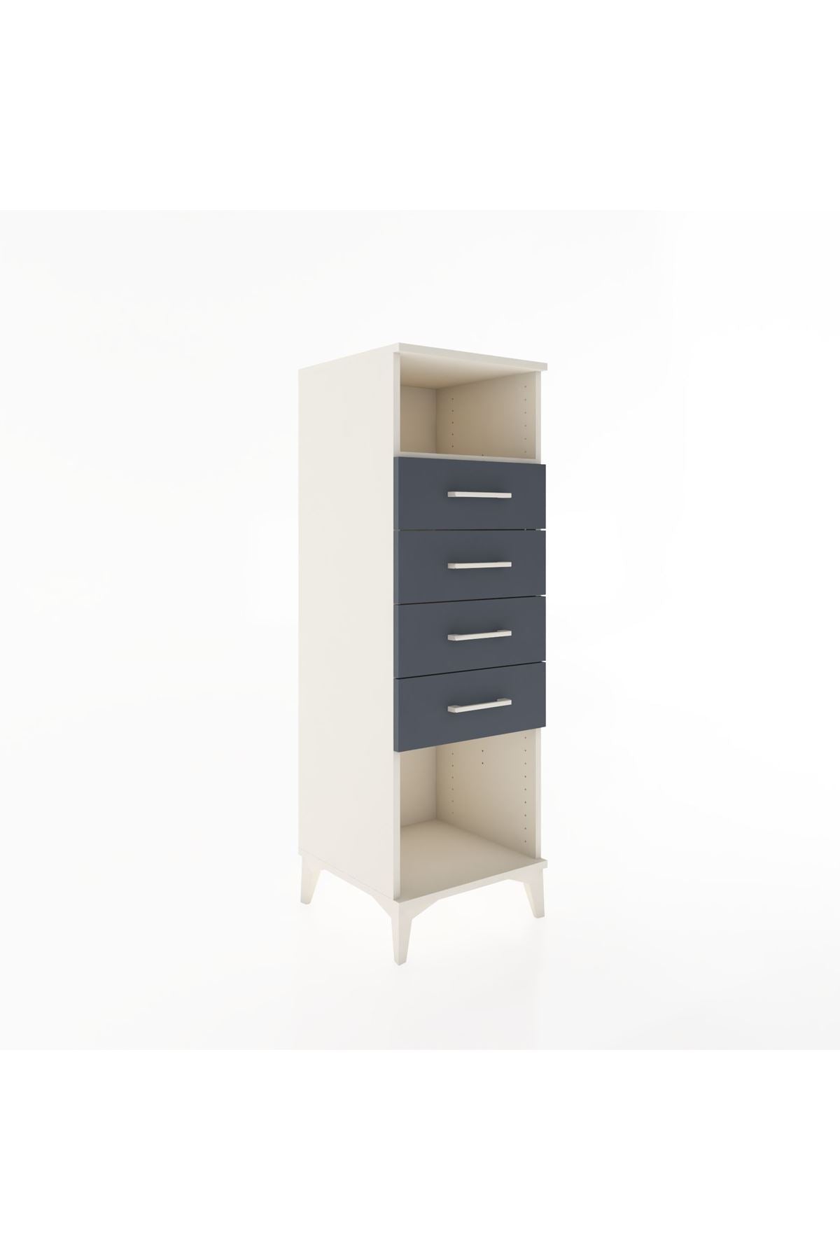 Hyperion Dolap Tek Raflı 4 Çekmeceli 44x44x134 - S49M079V2B