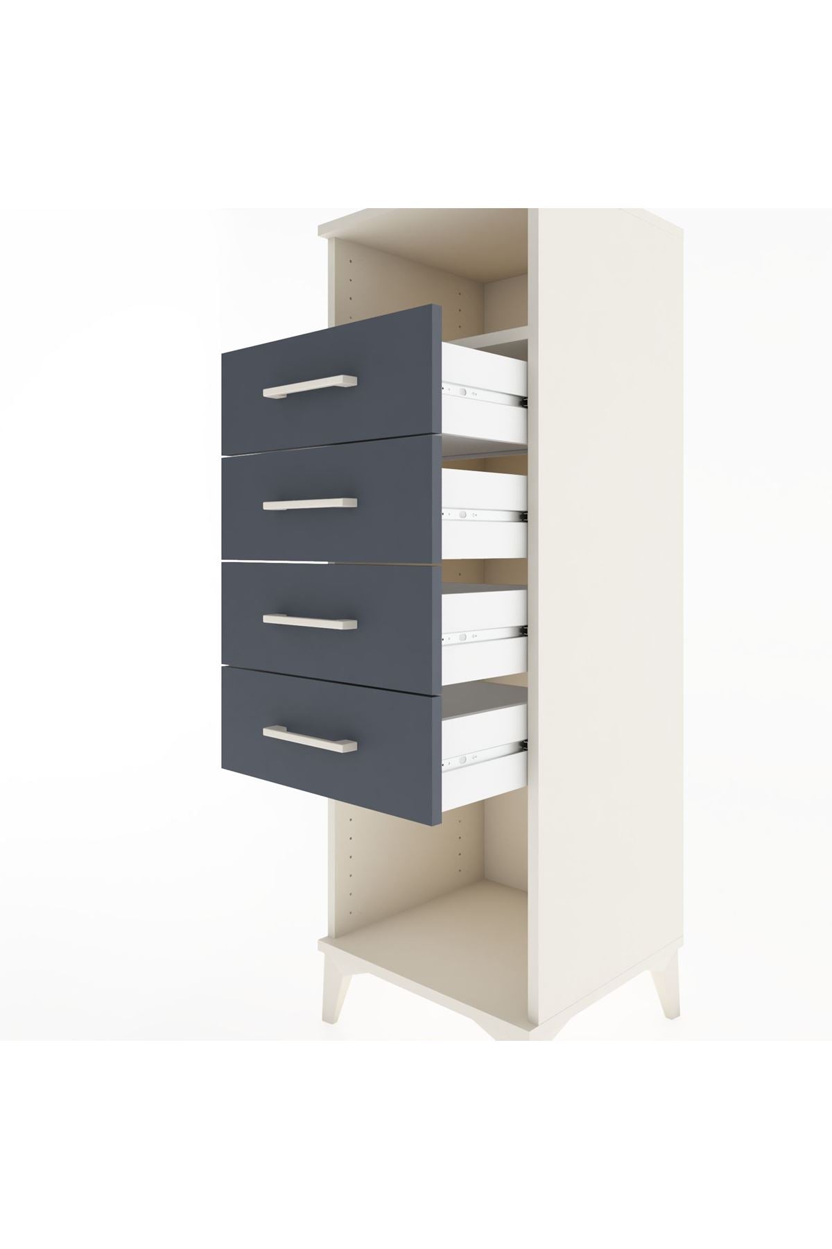 Hyperion Dolap Tek Raflı 4 Çekmeceli 44x44x134 - S49M079V2B