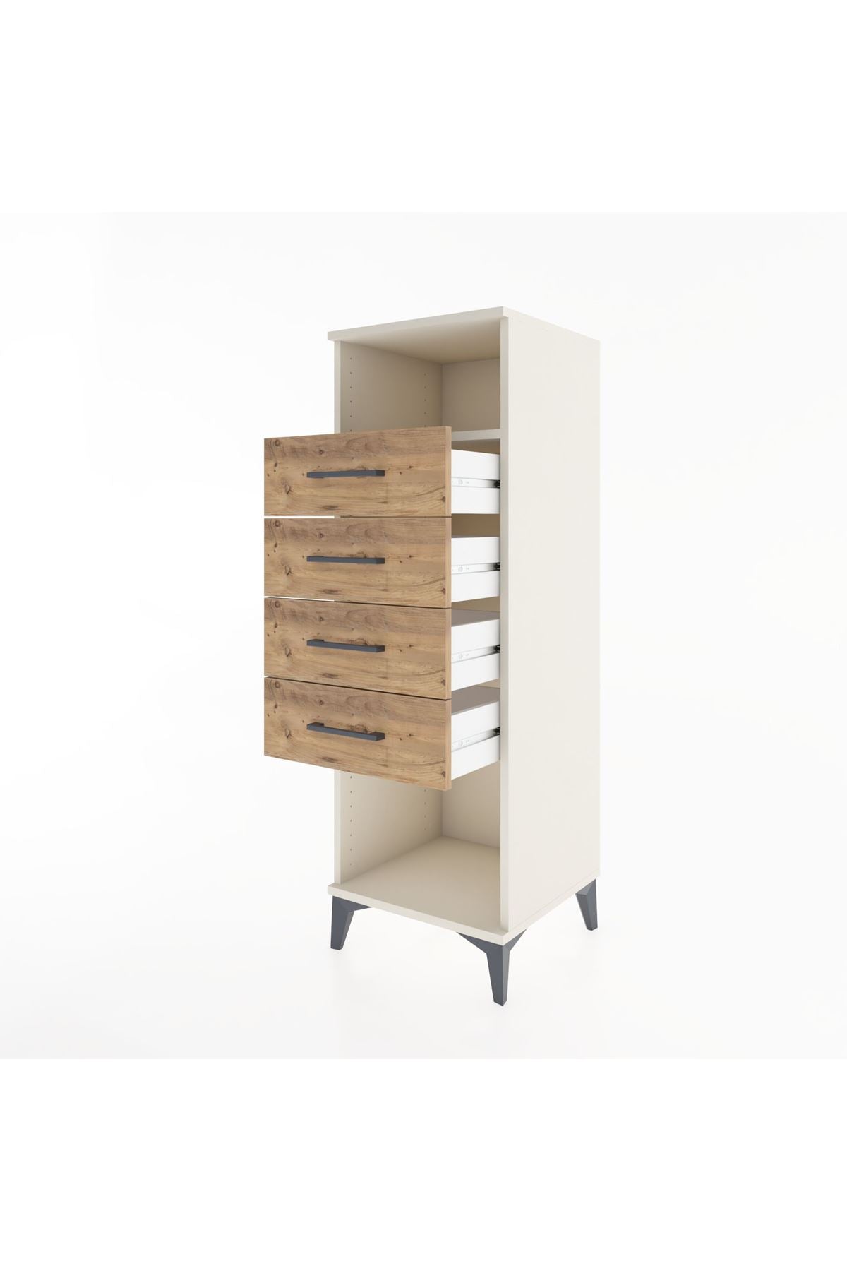 Hyperion Dolap Tek Raflı 4 Çekmeceli 44x44x134 - S49M079V3B