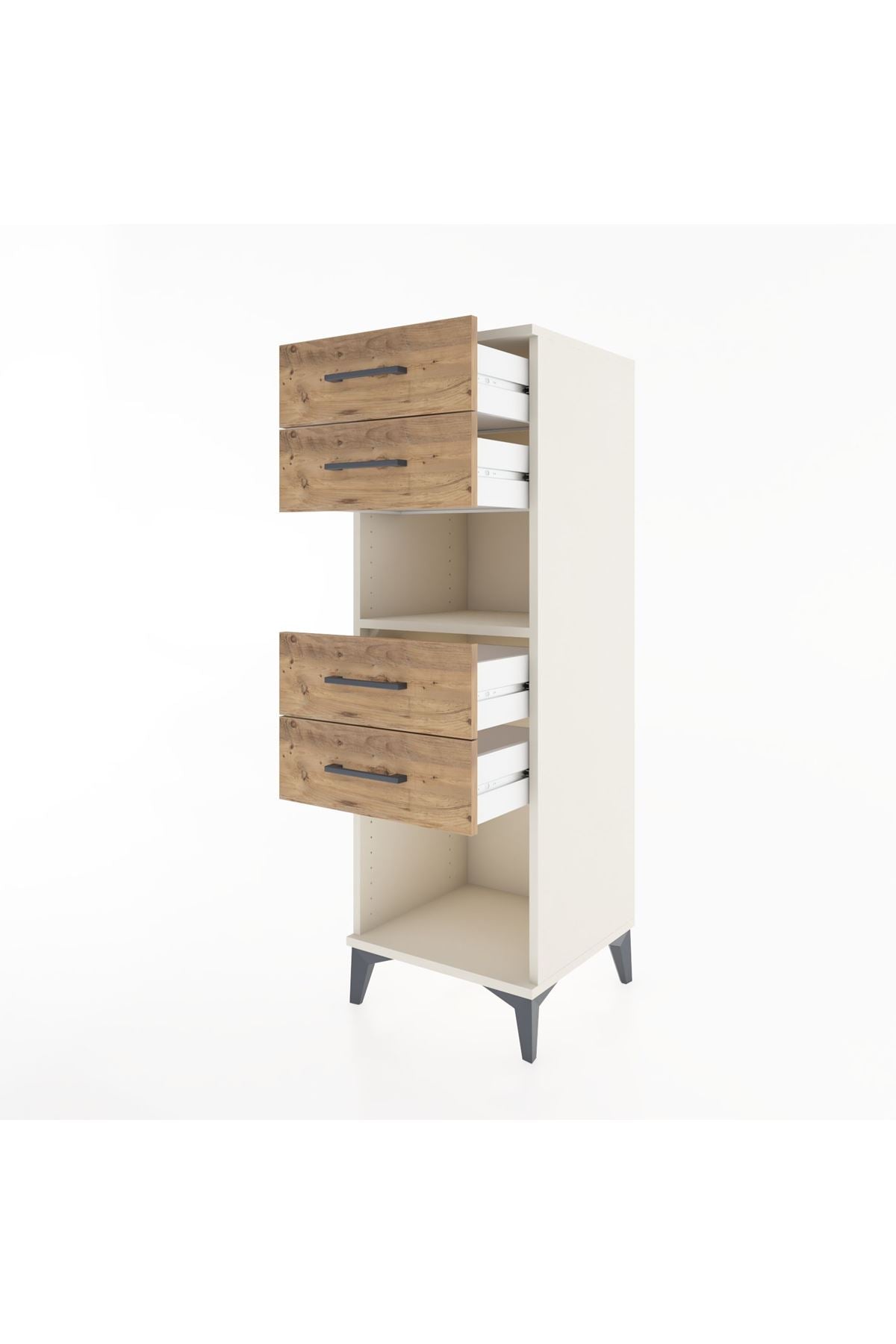 Hyperion Dolap Tek Raflı 4 Çekmeceli 44x44x134 - S49M080V3B