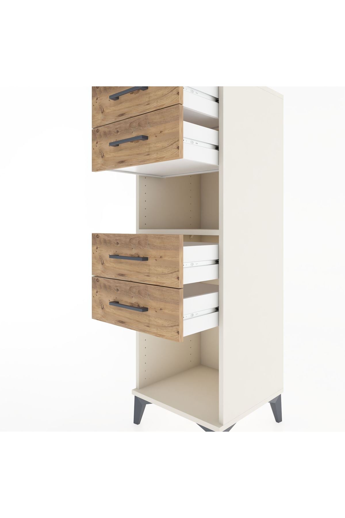 Hyperion Dolap Tek Raflı 4 Çekmeceli 44x44x134 - S49M080V3B