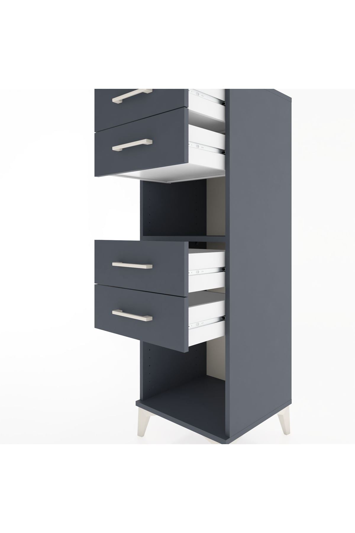Hyperion Dolap Tek Raflı 4 Çekmeceli 44x44x134 - S49M080V5B