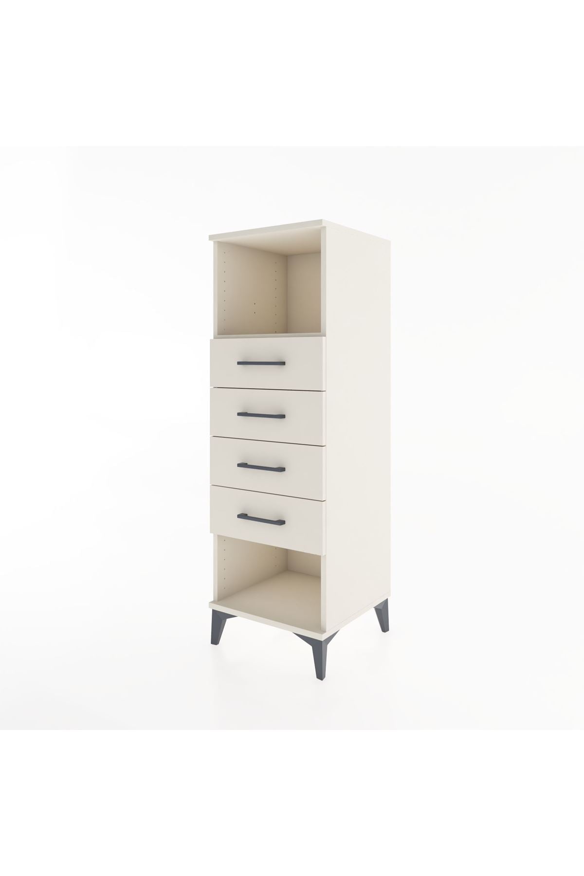 Hyperion Dolap Tek Raflı 4 Çekmeceli 44x44x134 - S49M081V1B