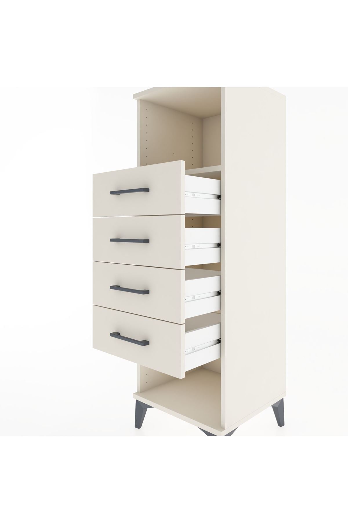 Hyperion Dolap Tek Raflı 4 Çekmeceli 44x44x134 - S49M081V1B
