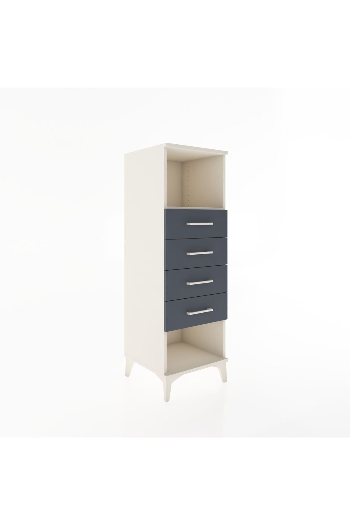 Hyperion Dolap Tek Raflı 4 Çekmeceli 44x44x134 - S49M081V2B