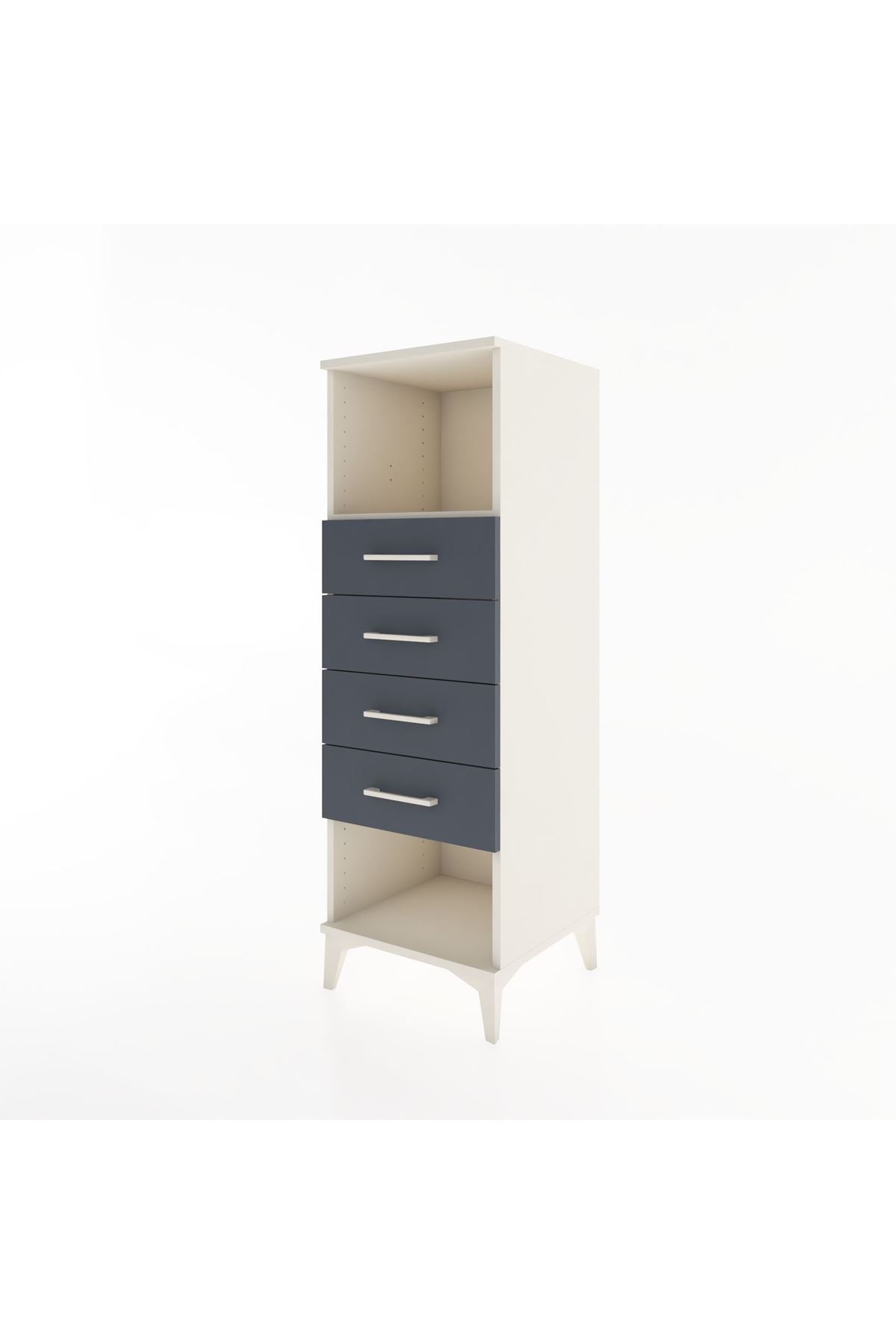 Hyperion Dolap Tek Raflı 4 Çekmeceli 44x44x134 - S49M081V2B