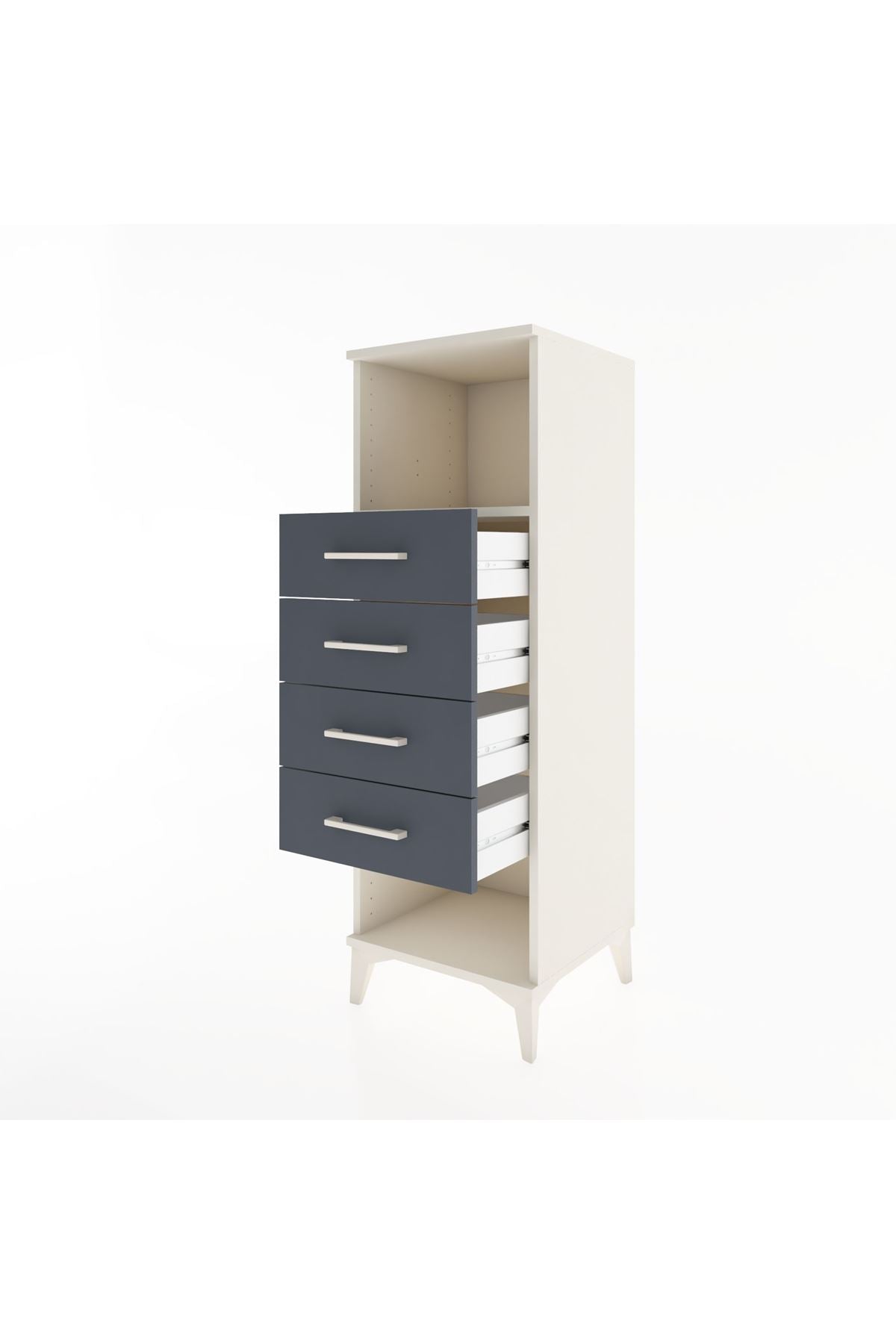 Hyperion Dolap Tek Raflı 4 Çekmeceli 44x44x134 - S49M081V2B