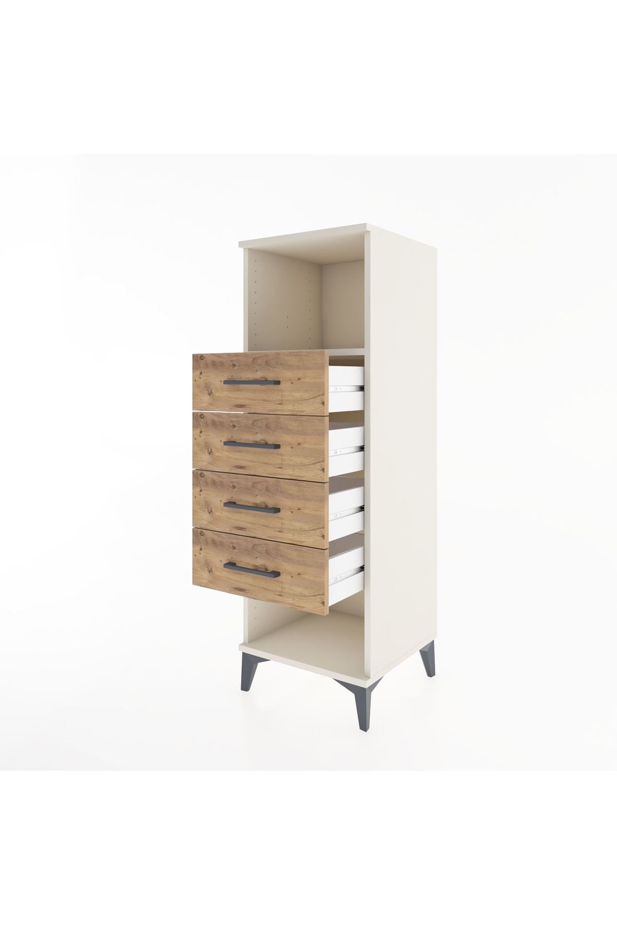 Hyperion Dolap Tek Raflı 4 Çekmeceli 44x44x134 - S49M081V3B