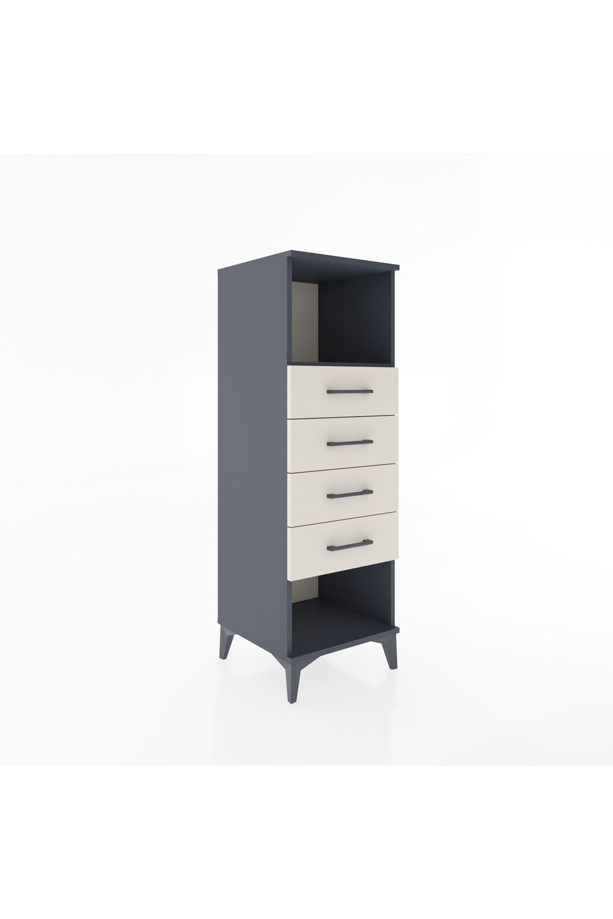 Hyperion Dolap Tek Raflı 4 Çekmeceli 44x44x134 - S49M081V4B