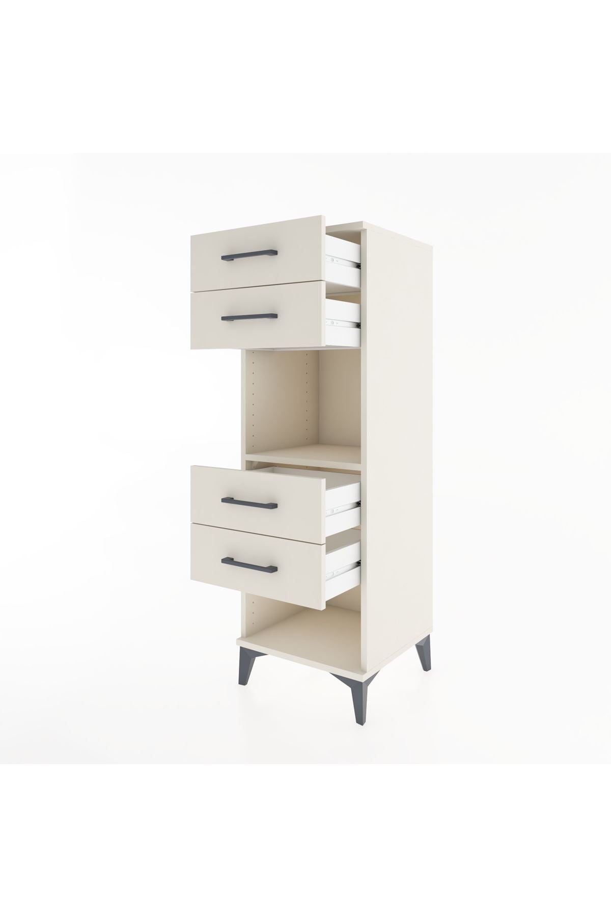 Hyperion Dolap Tek Raflı 4 Çekmeceli 44x44x134 - S49M082V1B