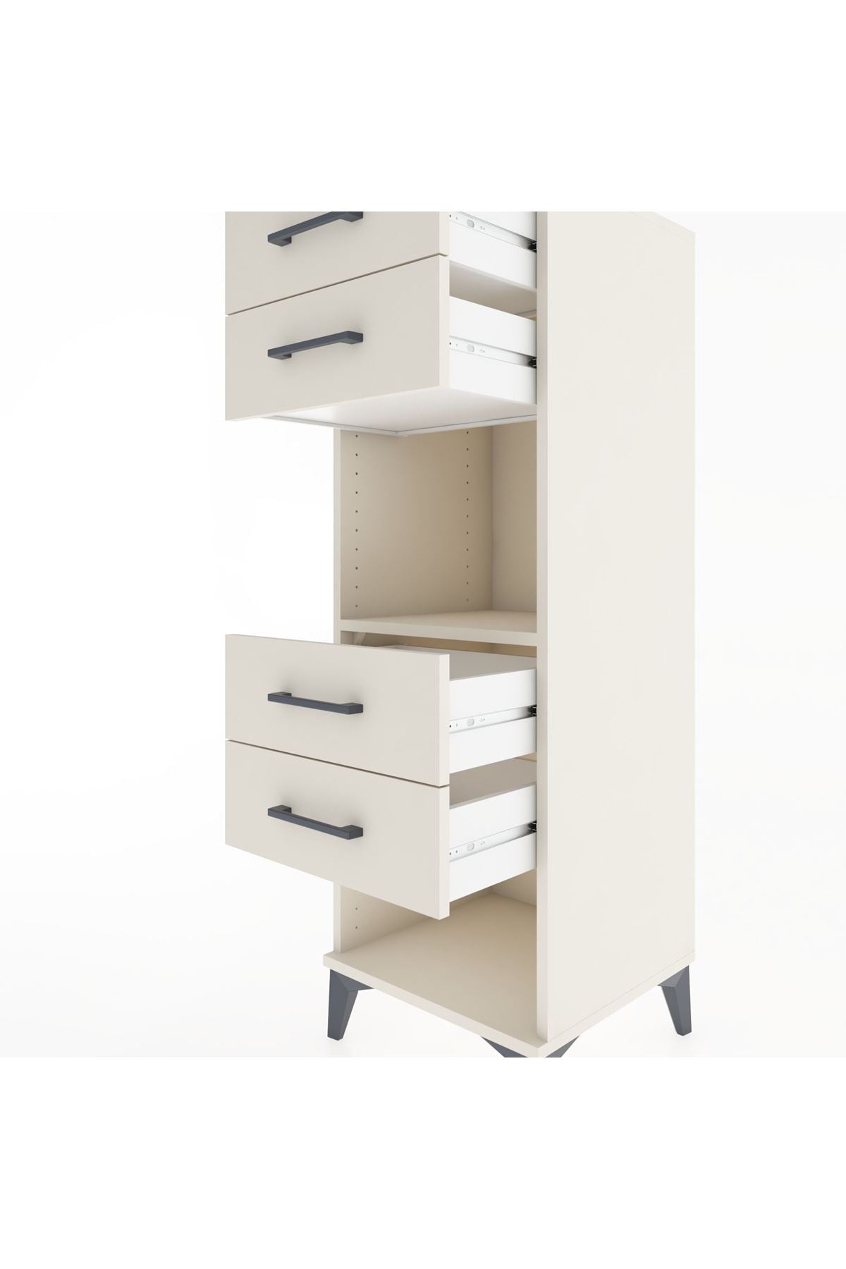 Hyperion Dolap Tek Raflı 4 Çekmeceli 44x44x134 - S49M082V1B