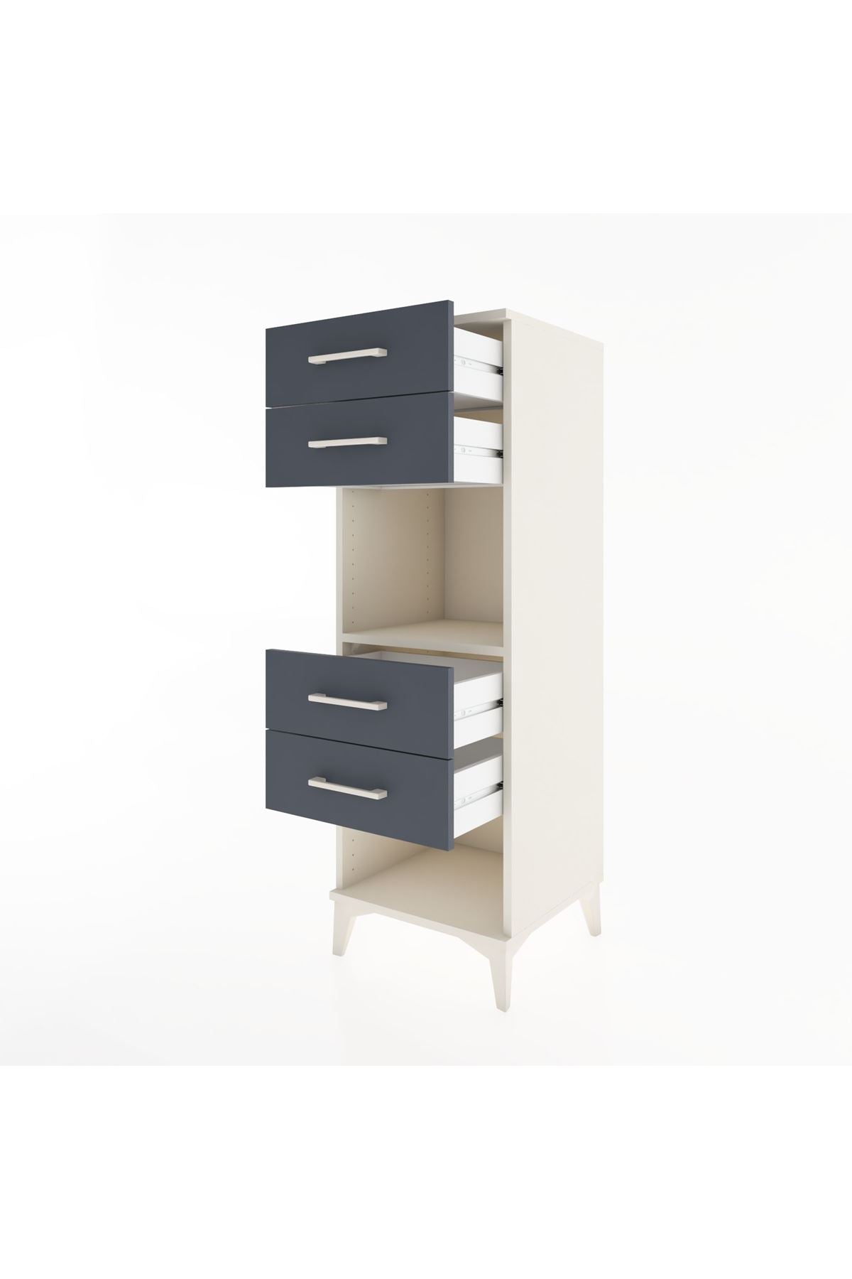 Hyperion Dolap Tek Raflı 4 Çekmeceli 44x44x134 - S49M082V2B