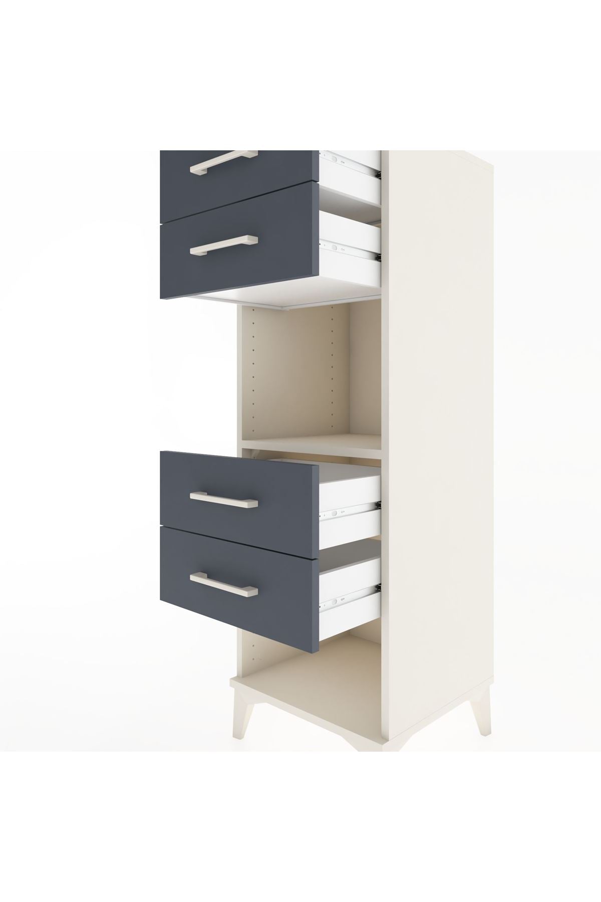 Hyperion Dolap Tek Raflı 4 Çekmeceli 44x44x134 - S49M082V2B