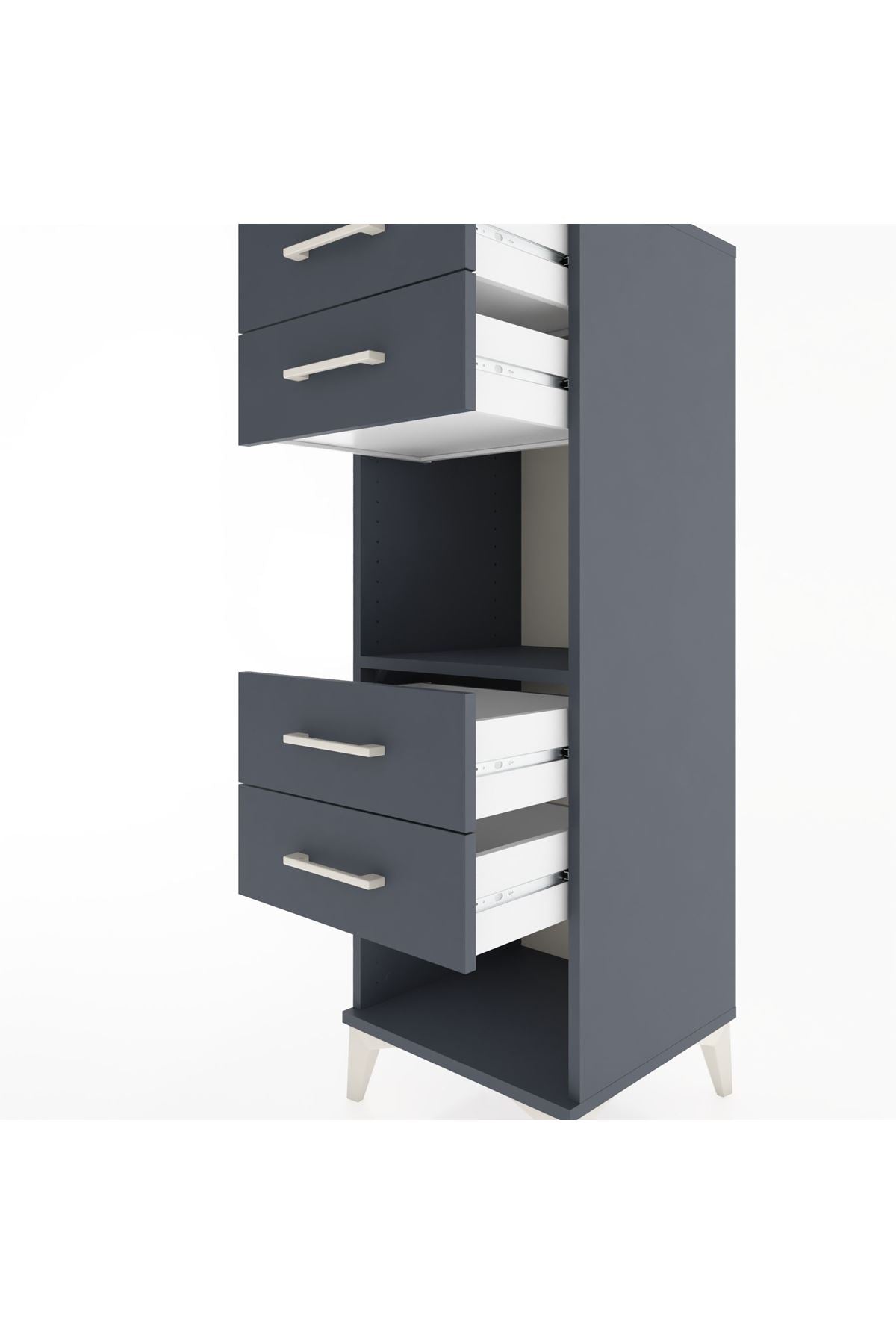 Hyperion Dolap Tek Raflı 4 Çekmeceli 44x44x134 - S49M082V5B