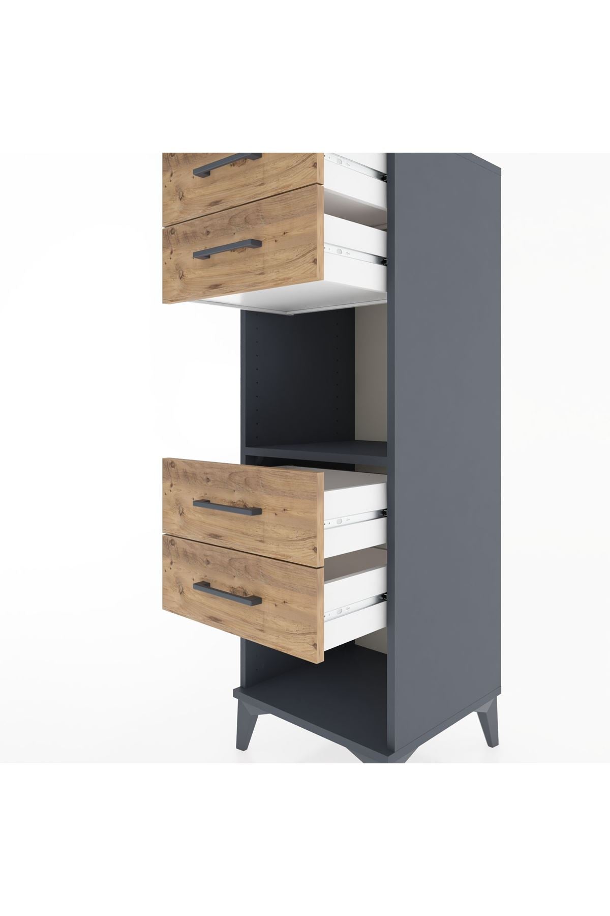 Hyperion Dolap Tek Raflı 4 Çekmeceli 44x44x134 - S49M082V6B
