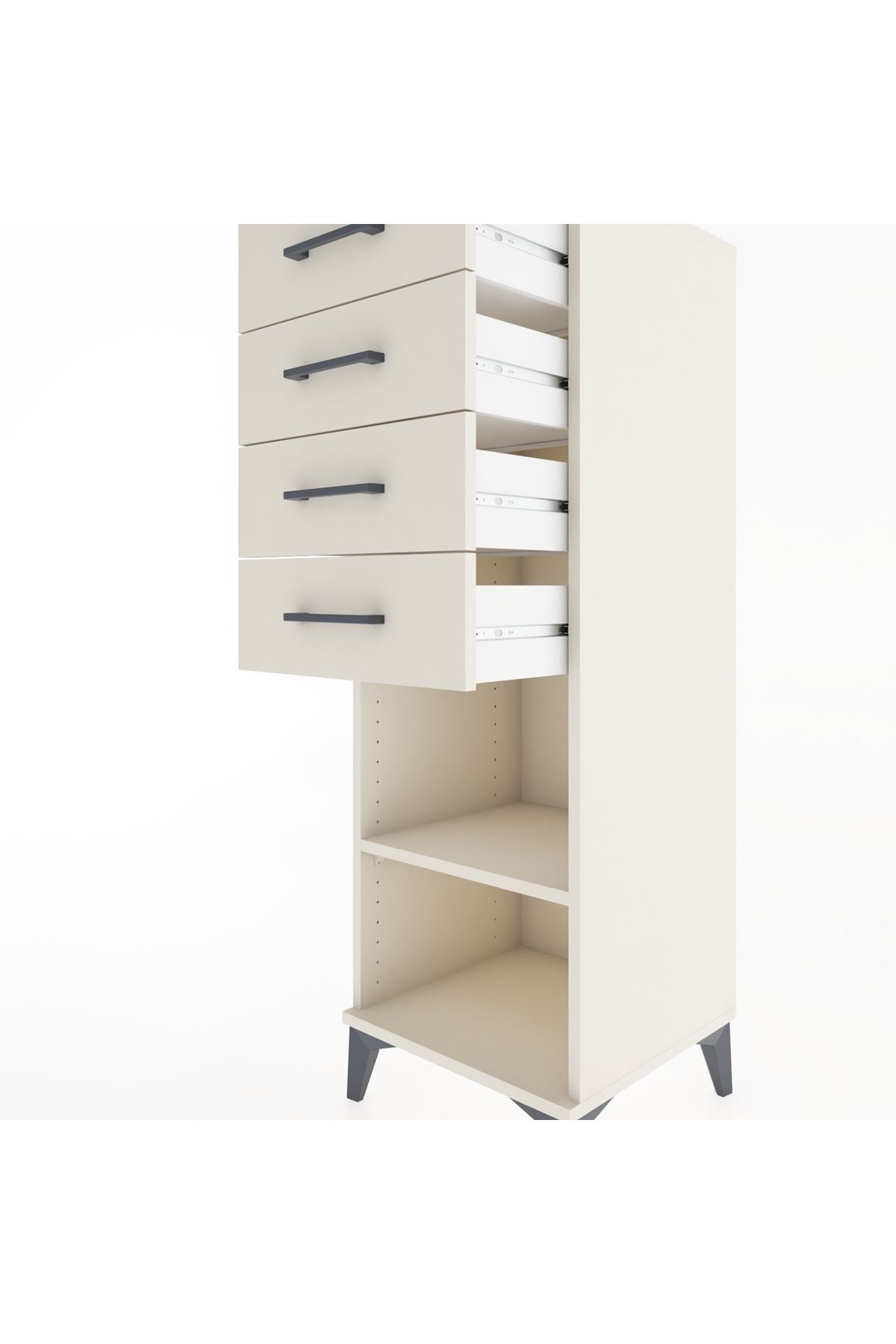 Hyperion Dolap Tek Raflı 4 Çekmeceli 44x44x134 - S49M083V1B