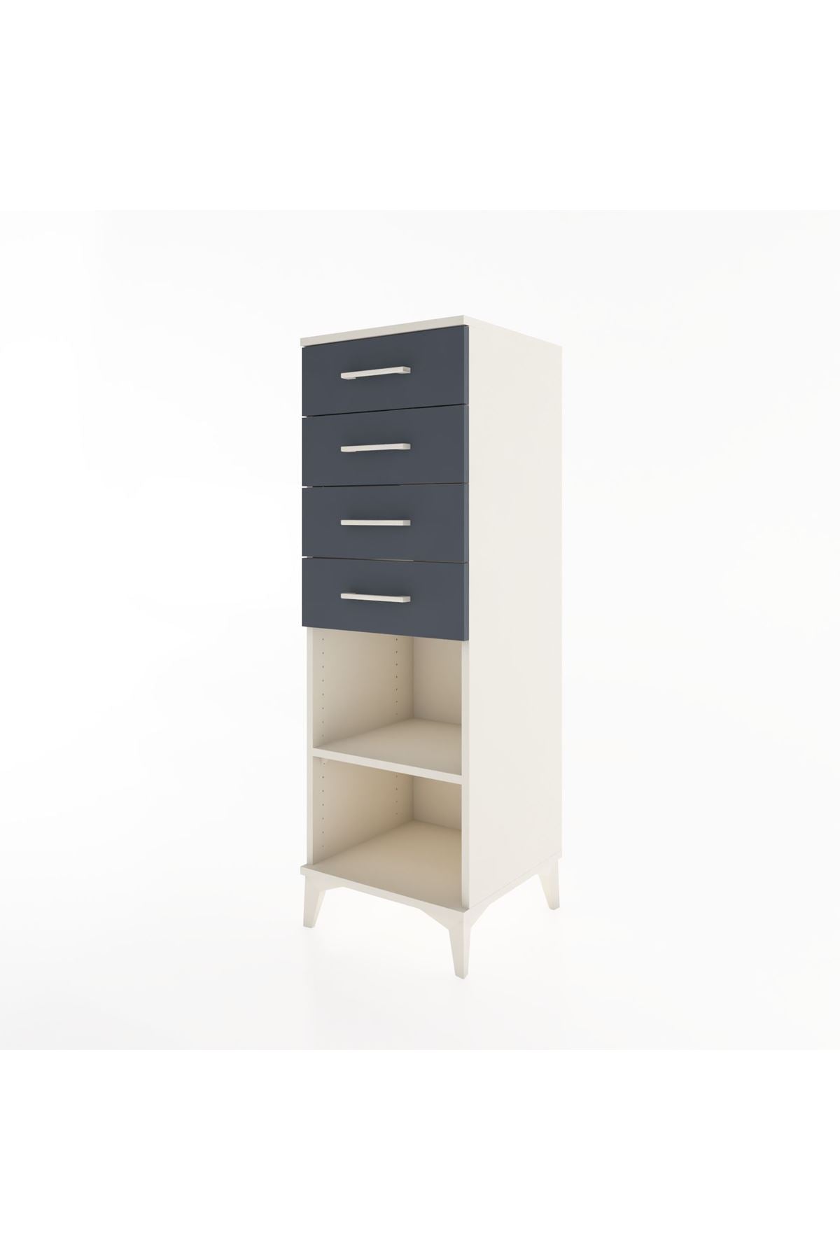 Hyperion Dolap Tek Raflı 4 Çekmeceli 44x44x134 - S49M083V2B