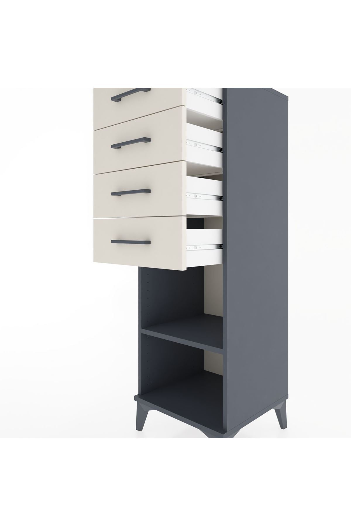 Hyperion Dolap Tek Raflı 4 Çekmeceli 44x44x134 - S49M083V4B