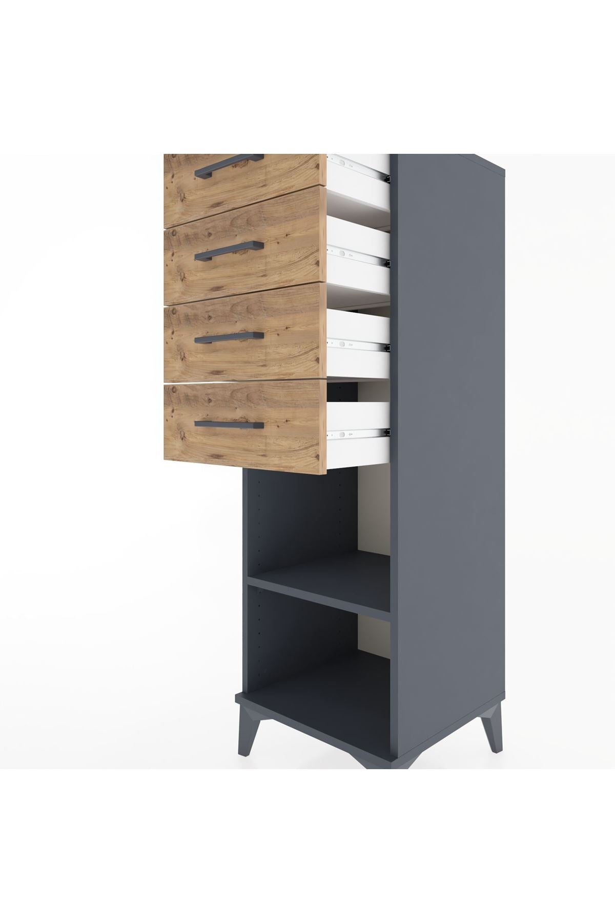 Hyperion Dolap Tek Raflı 4 Çekmeceli 44x44x134 - S49M083V6B