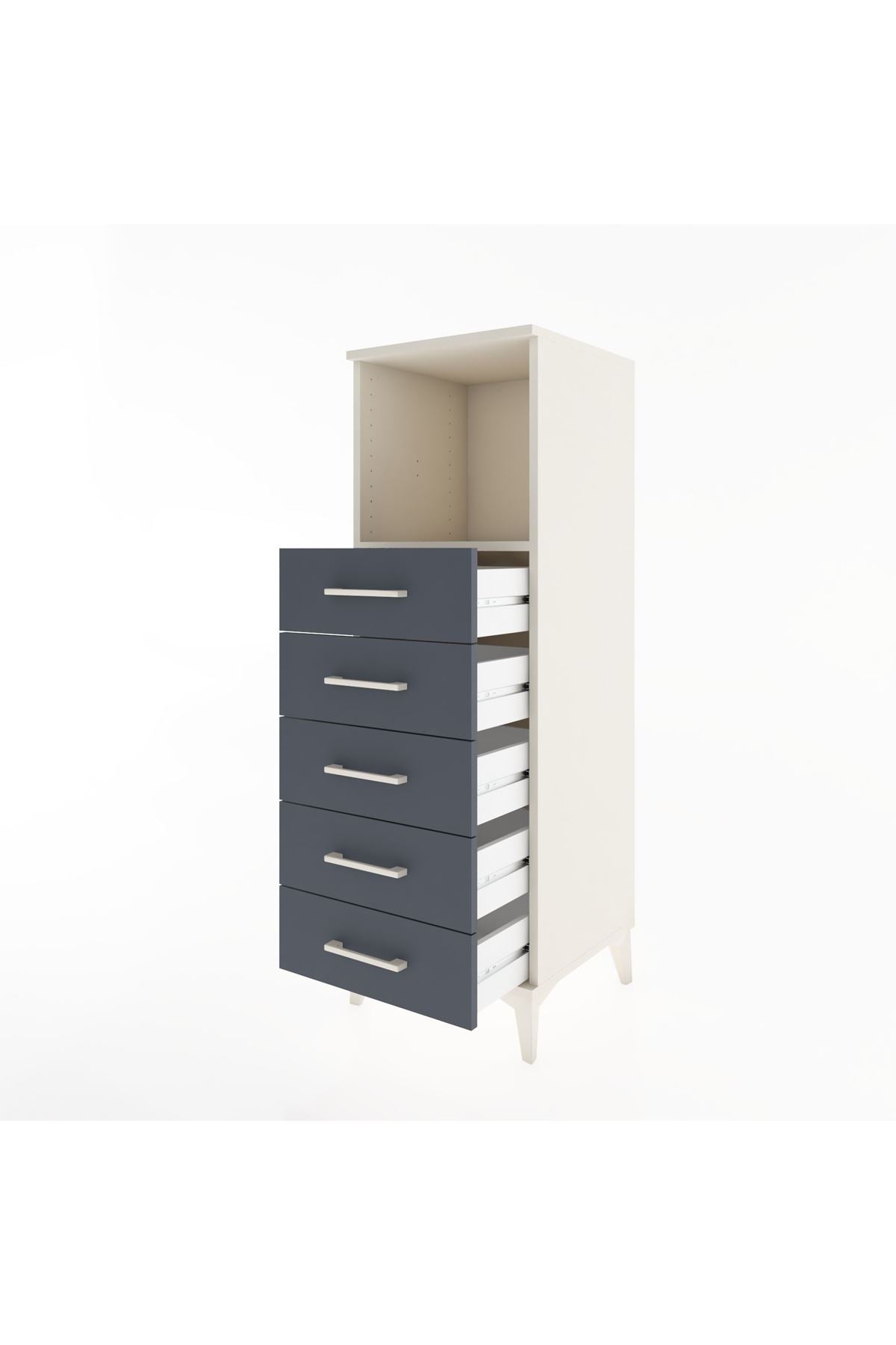 Hyperion Dolap Tek Raflı 5 Çekmeceli 44x44x134 - S49M084V2B