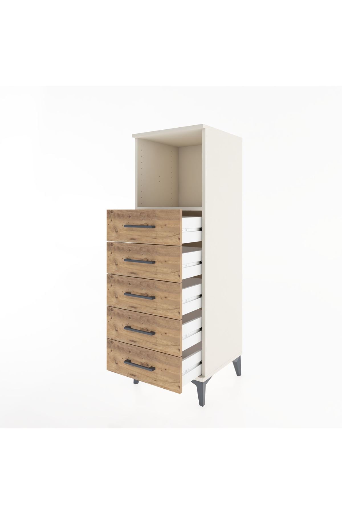 Hyperion Dolap Tek Raflı 5 Çekmeceli 44x44x134 - S49M084V3B