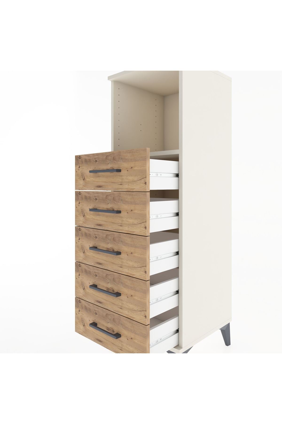Hyperion Dolap Tek Raflı 5 Çekmeceli 44x44x134 - S49M084V3B