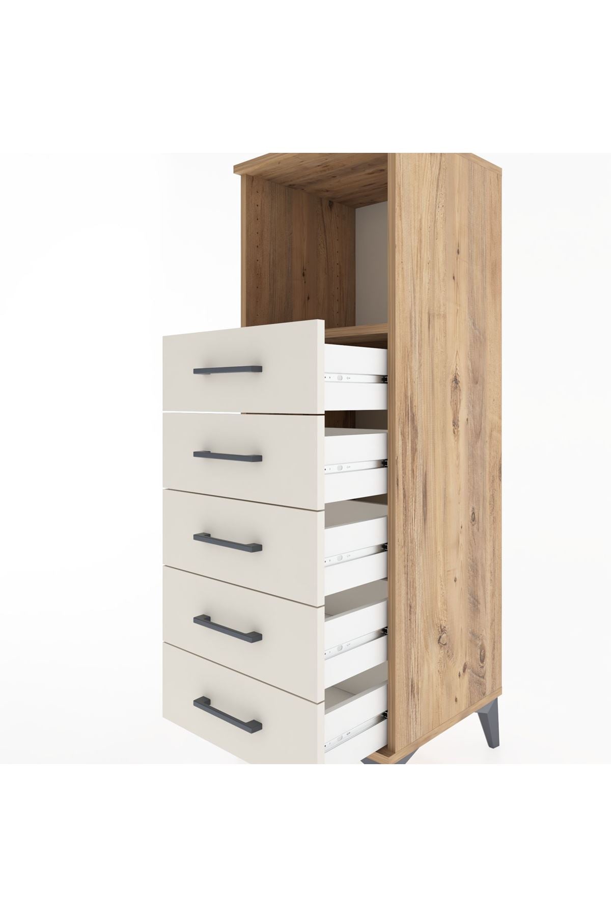 Hyperion Dolap Tek Raflı 5 Çekmeceli 44x44x134 - S49M084V7B