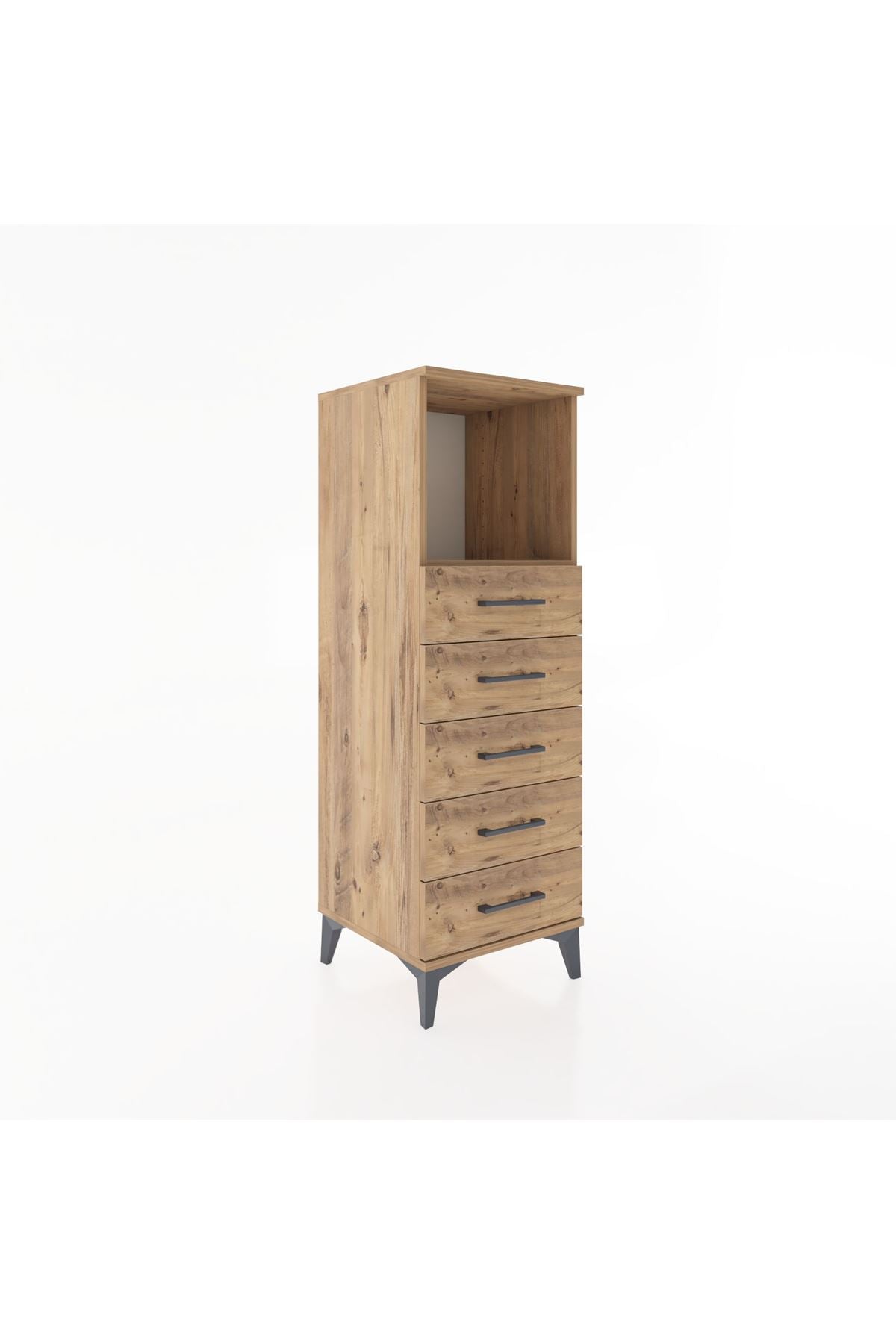 Hyperion Dolap Tek Raflı 5 Çekmeceli 44x44x134 - S49M084V9B