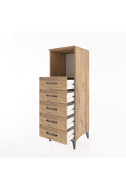 Hyperion Dolap Tek Raflı 5 Çekmeceli 44x44x134 - S49M084V9B