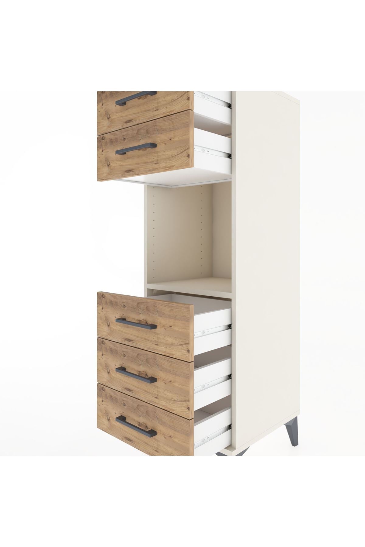 Hyperion Dolap Tek Raflı 5 Çekmeceli 44x44x134 - S49M085V3B