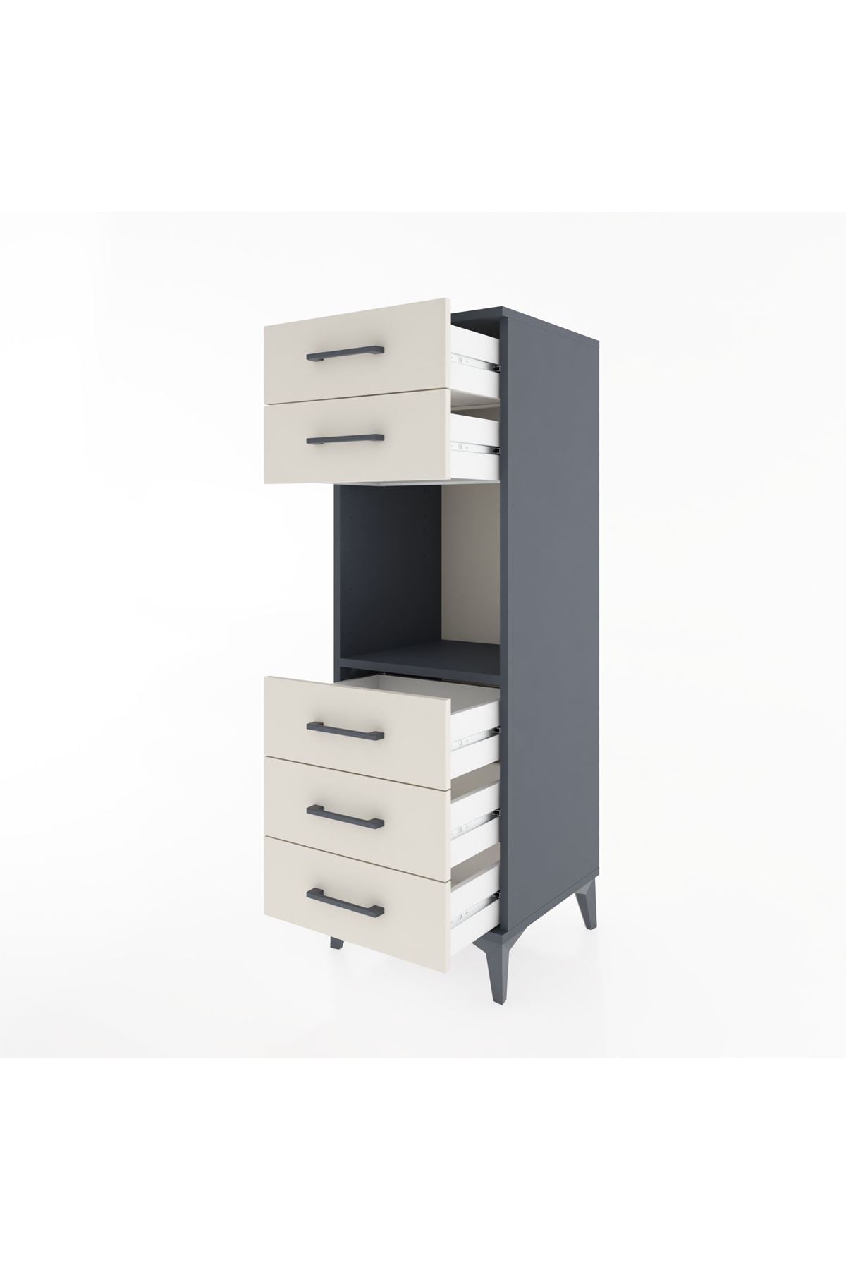 Hyperion Dolap Tek Raflı 5 Çekmeceli 44x44x134 - S49M085V4B