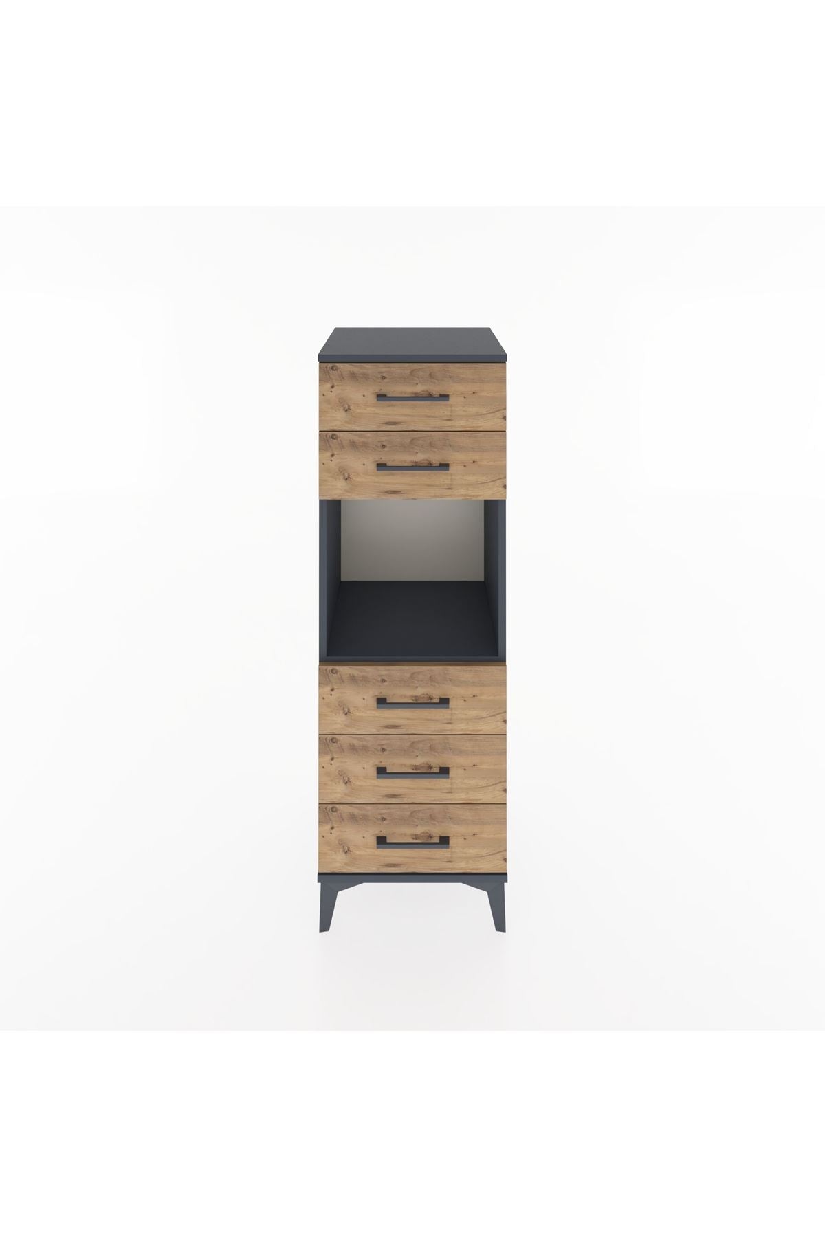 Hyperion Dolap Tek Raflı 5 Çekmeceli 44x44x134 - S49M085V6B